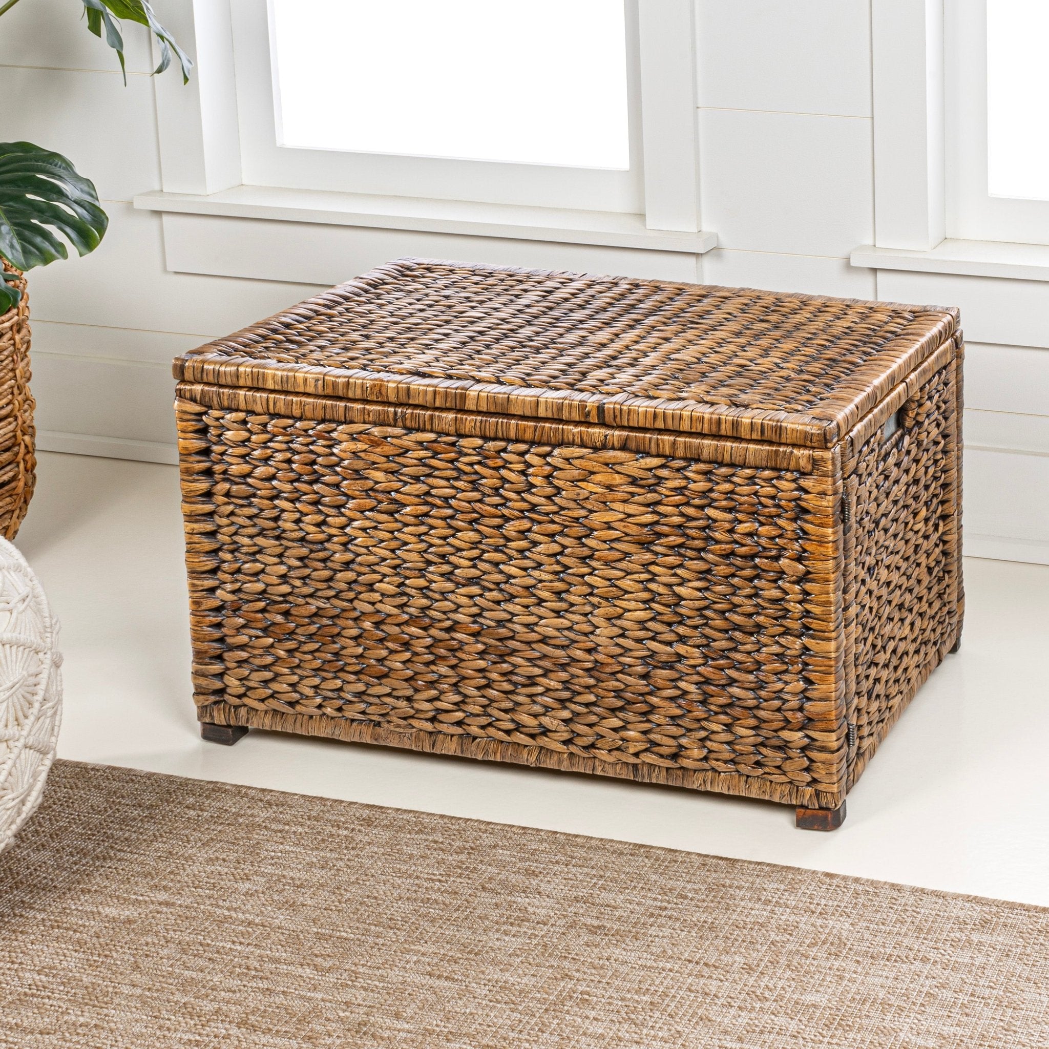 Anada 30" Handwoven Wicker Weave Storage Trunk - Trunks