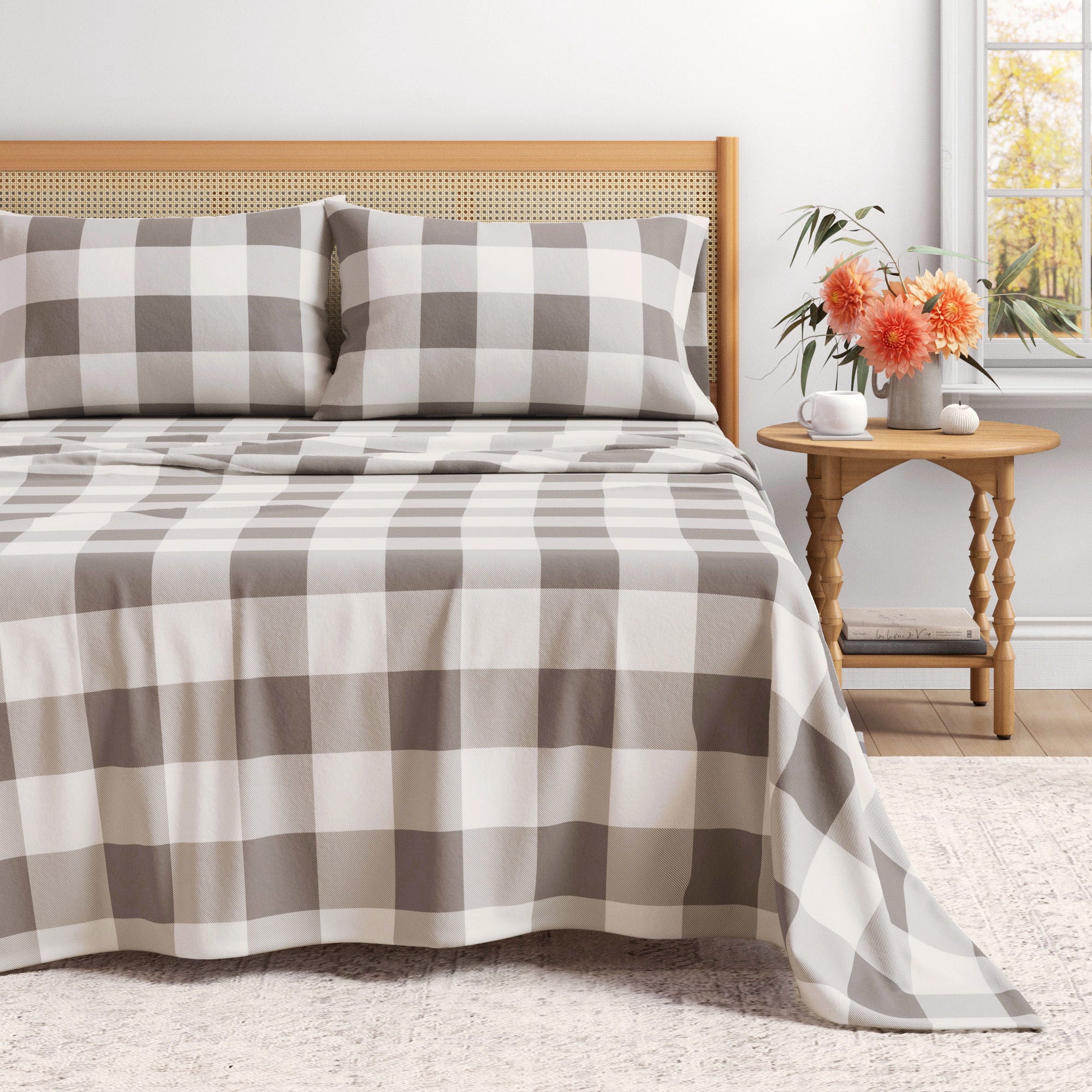 100% Turkish Cotton Plaid Flannel Sheet Sets