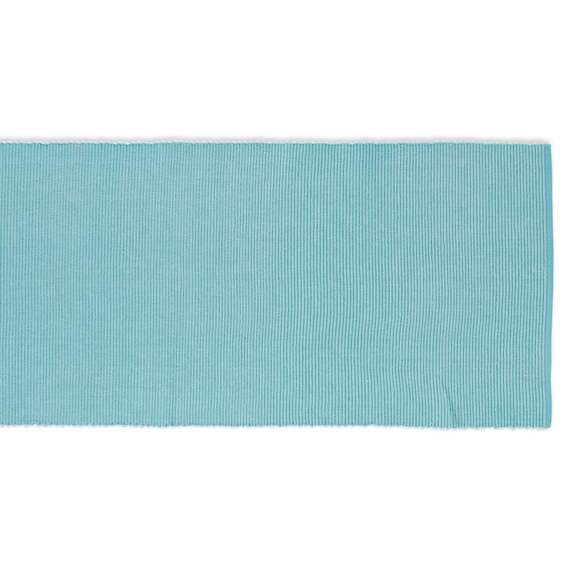 Aqua/White 2 - Tone Ribbed Table Runner 13X108 - Table Runners
