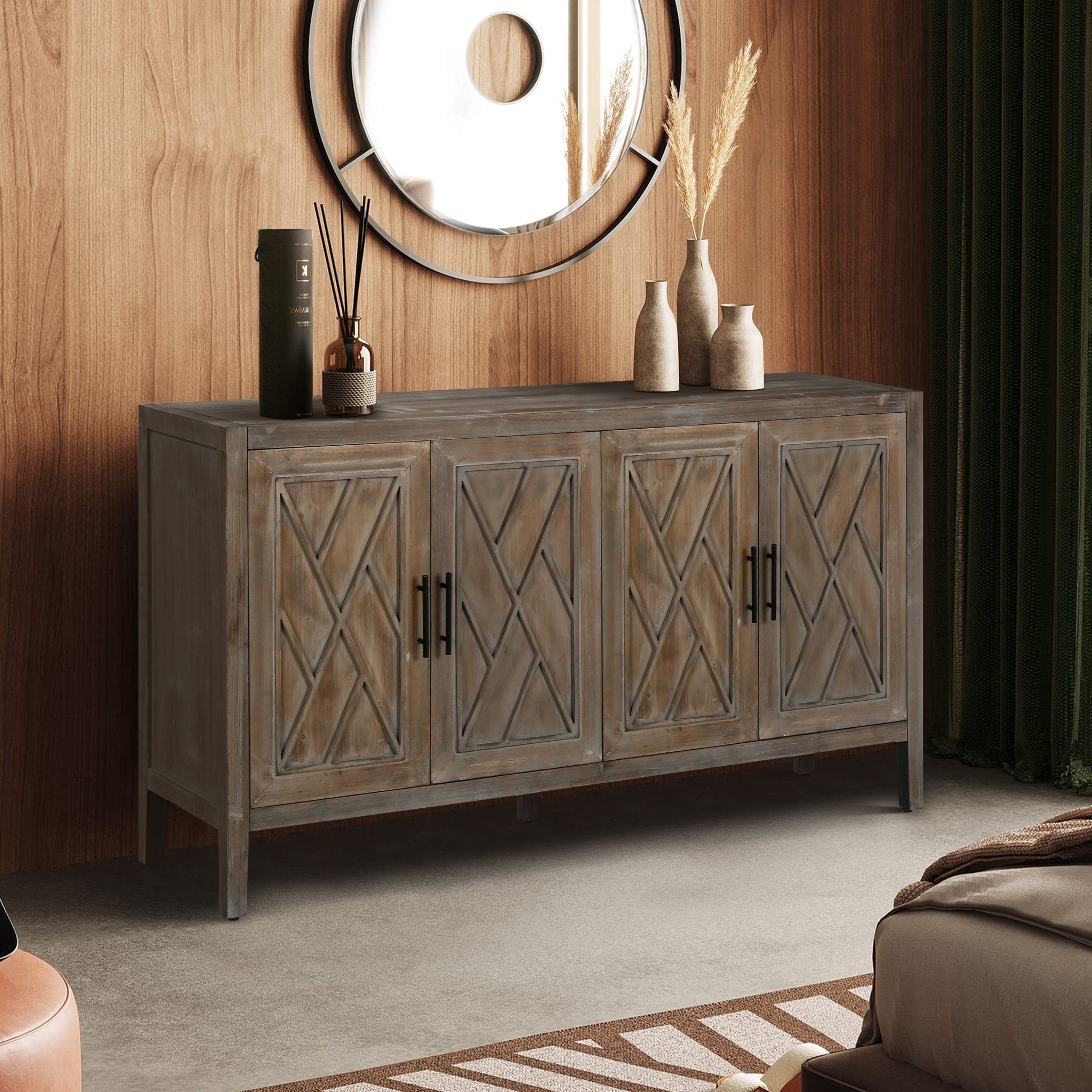 Arcanine 60" Sideboard with 4 Doors and Adjustable Shelves - Buffets & Sideboards