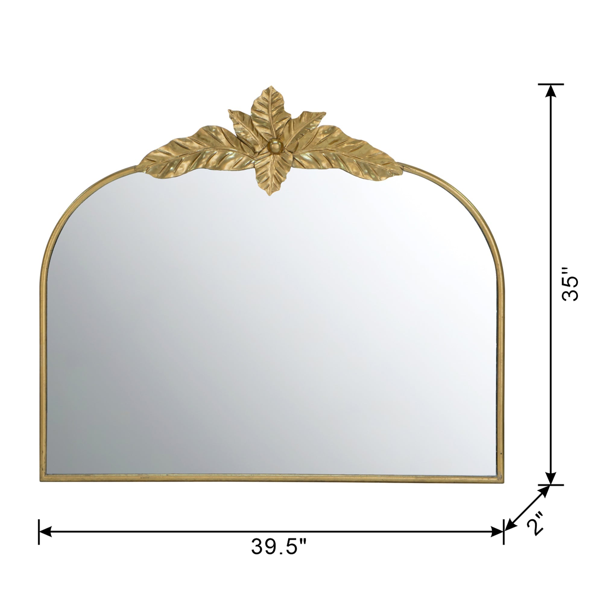 Arched Wall Mirror with Metal Frame - Mirrors