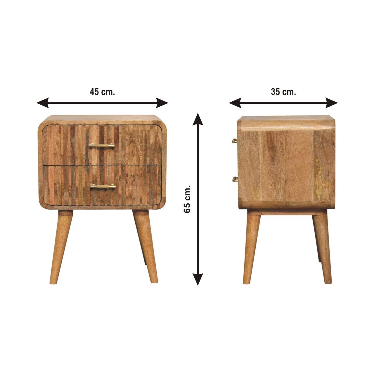 Architect Solid Wood Nightstand with 2 Drawers and Tapered Legs - Nightstands