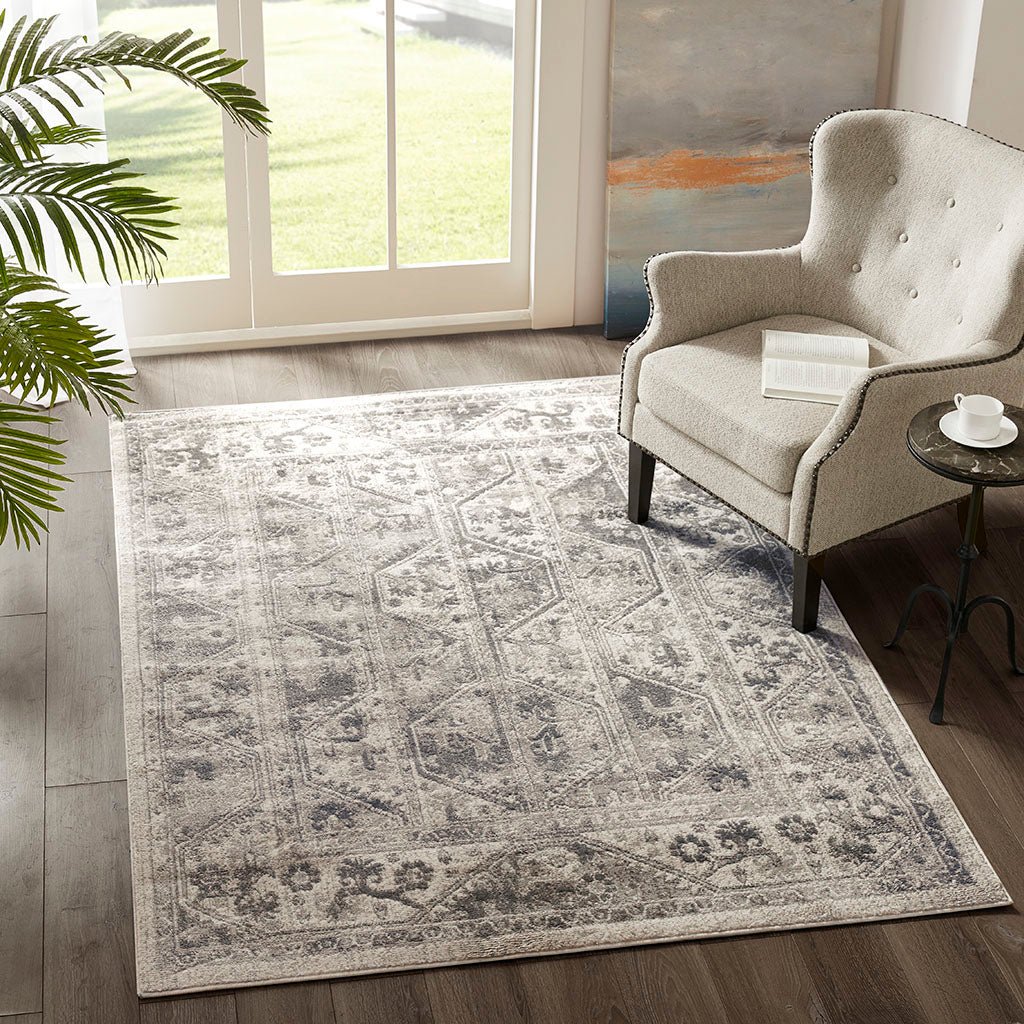 Area Rug with Sprayed Latex Reverse and Tiled Border - Indoor Rugs