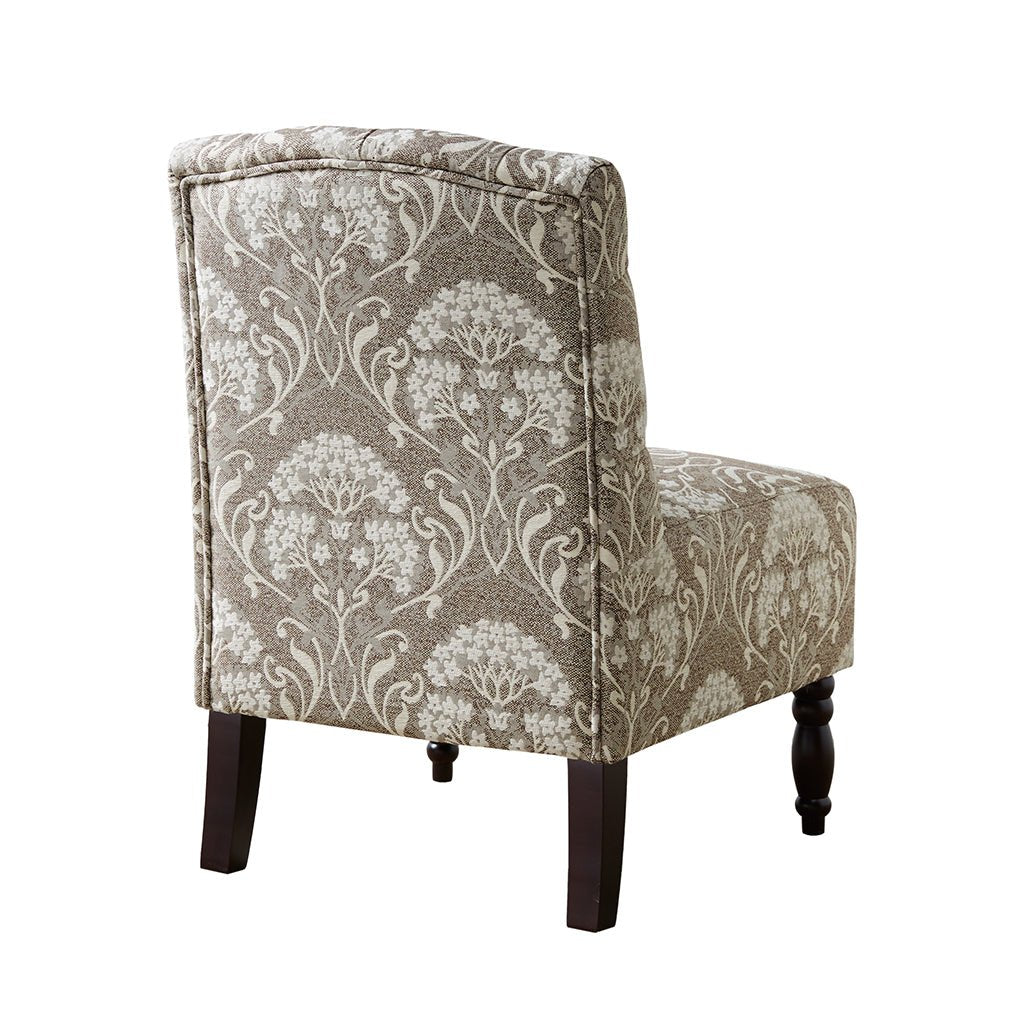 Armless Chair with Button Tufted and Turned Legs - Accent Chairs