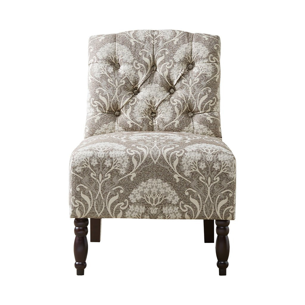 Armless Chair with Button Tufted and Turned Legs - Accent Chairs