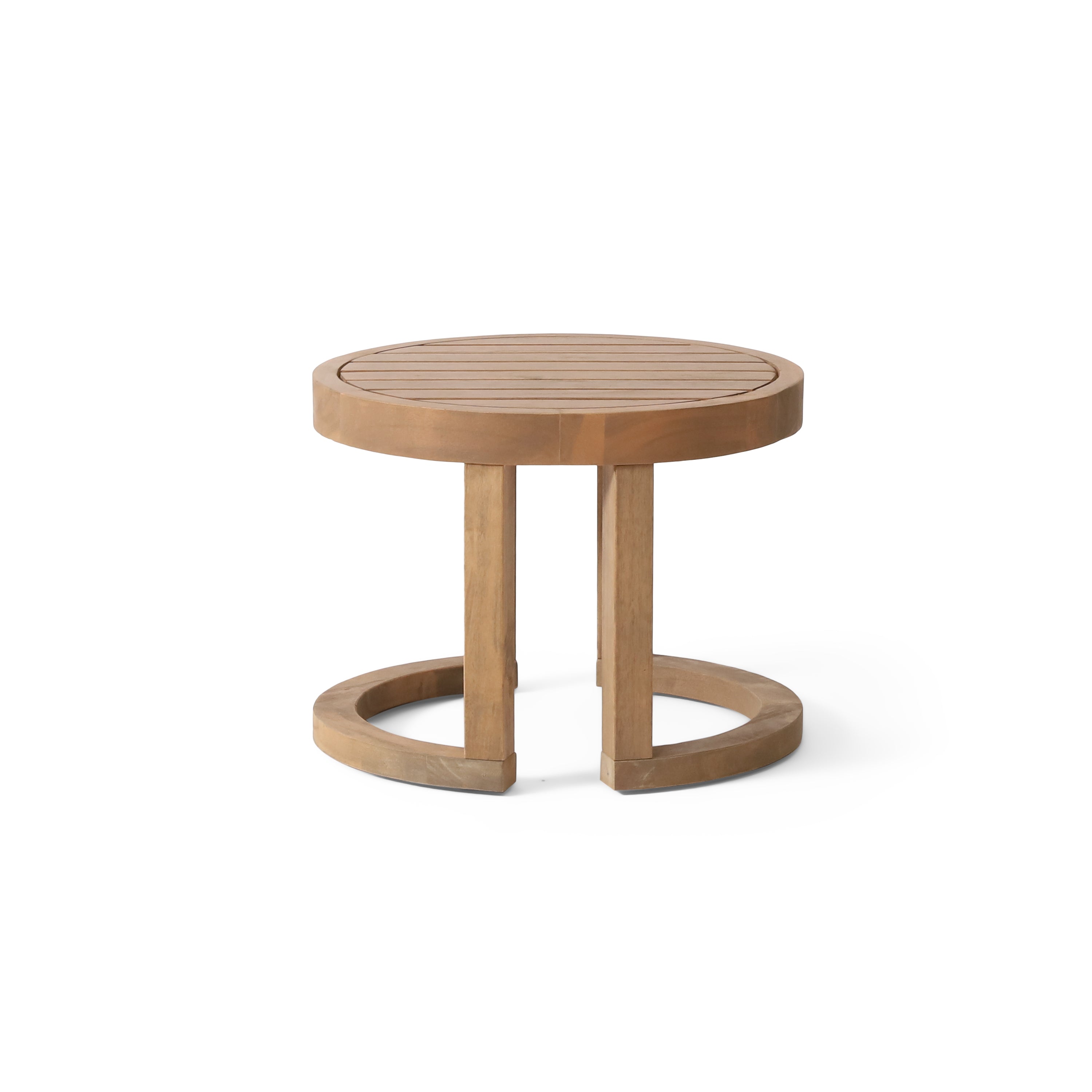 Outdoor Acacia Wood Side Table, 18" Solid Side Table