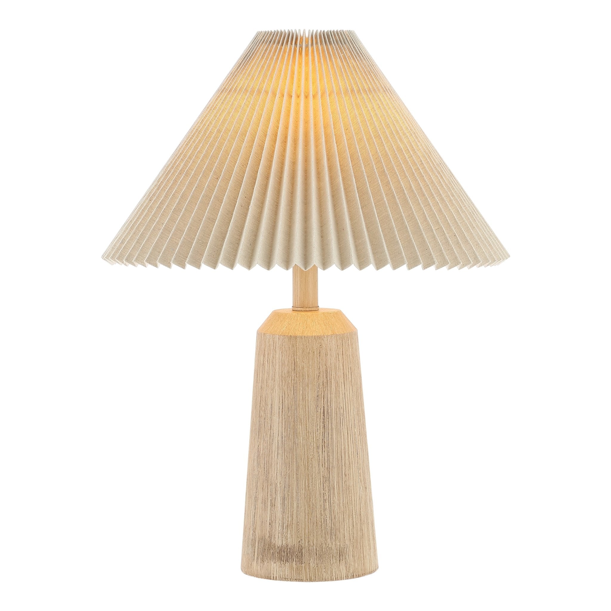 Arvid Rustic Scandinavian Resin/Iron Lighthouse LED Table Lamp with Pleated Shade - Table Lamps