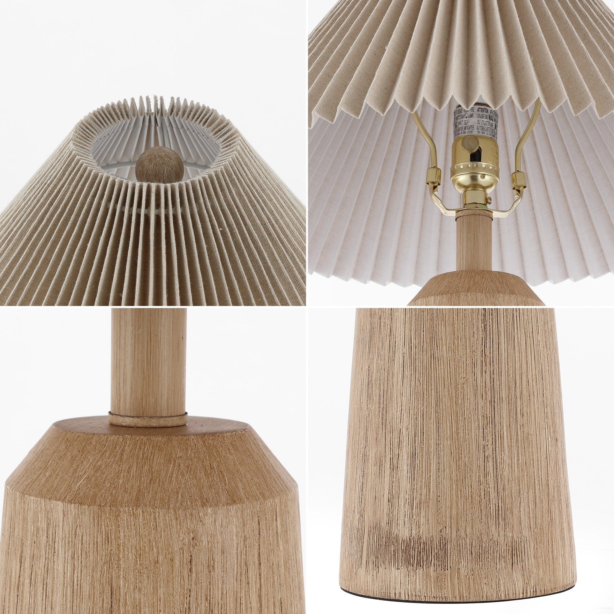 Arvid Rustic Scandinavian Resin/Iron Lighthouse LED Table Lamp with Pleated Shade - Table Lamps