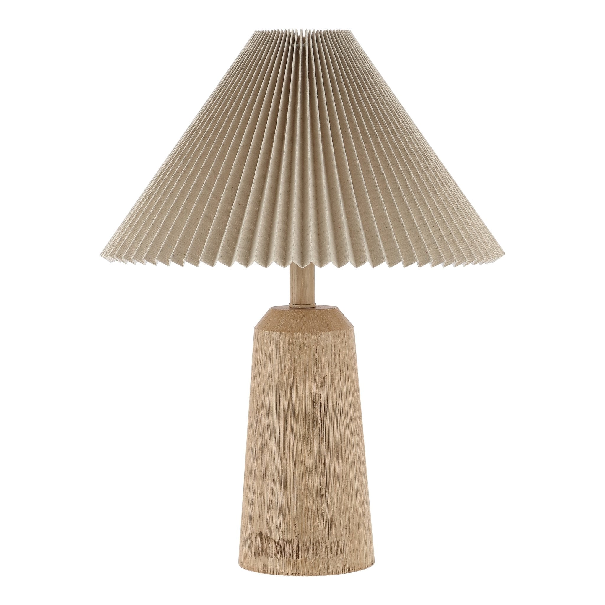 Arvid Rustic Scandinavian Resin/Iron Lighthouse LED Table Lamp with Pleated Shade - Table Lamps