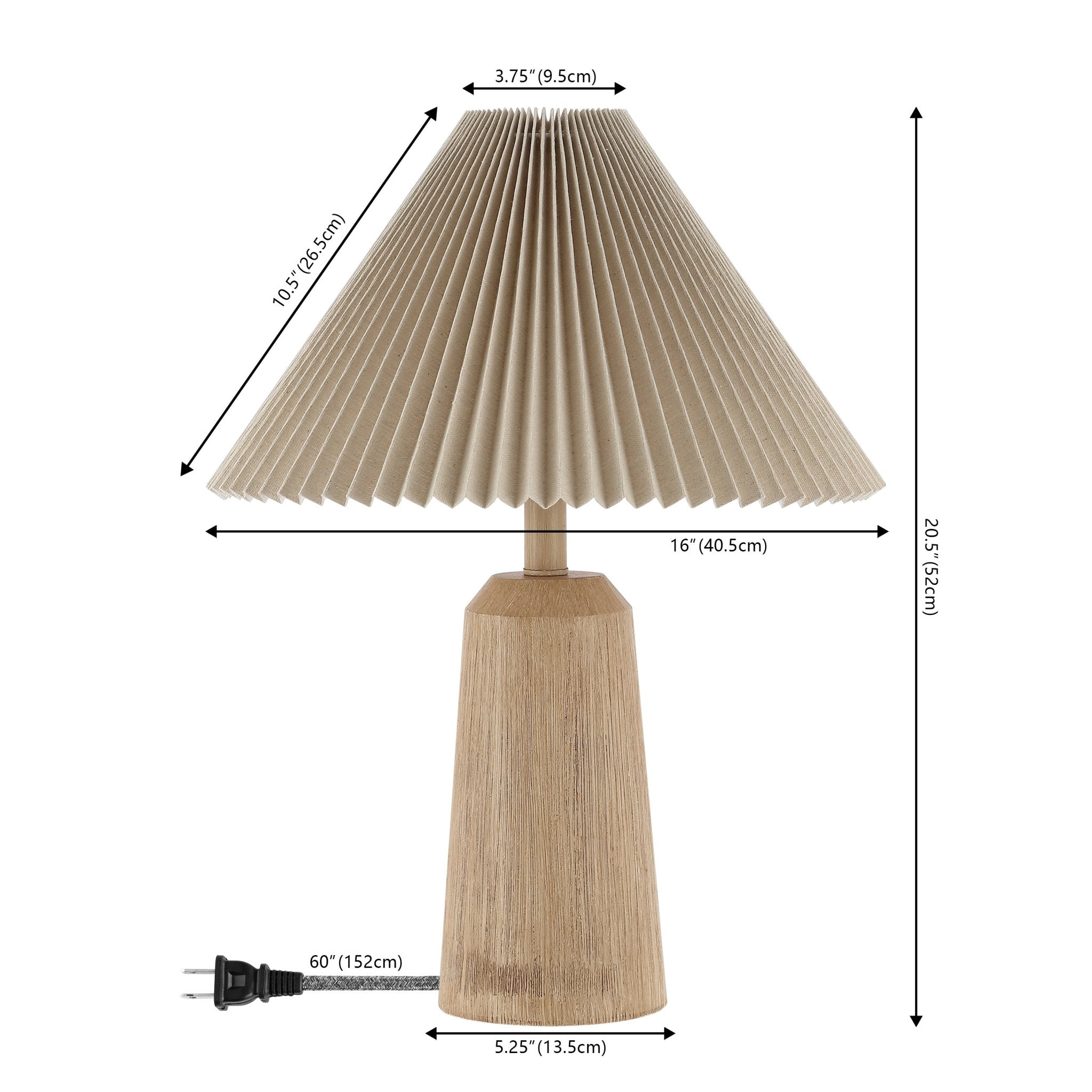 Arvid Rustic Scandinavian Resin/Iron Lighthouse LED Table Lamp with Pleated Shade - Table Lamps