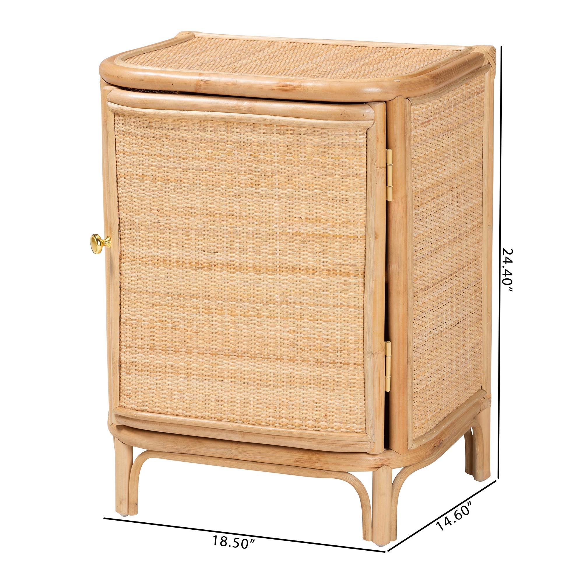 Bohemian Natural Rattan Nightstand