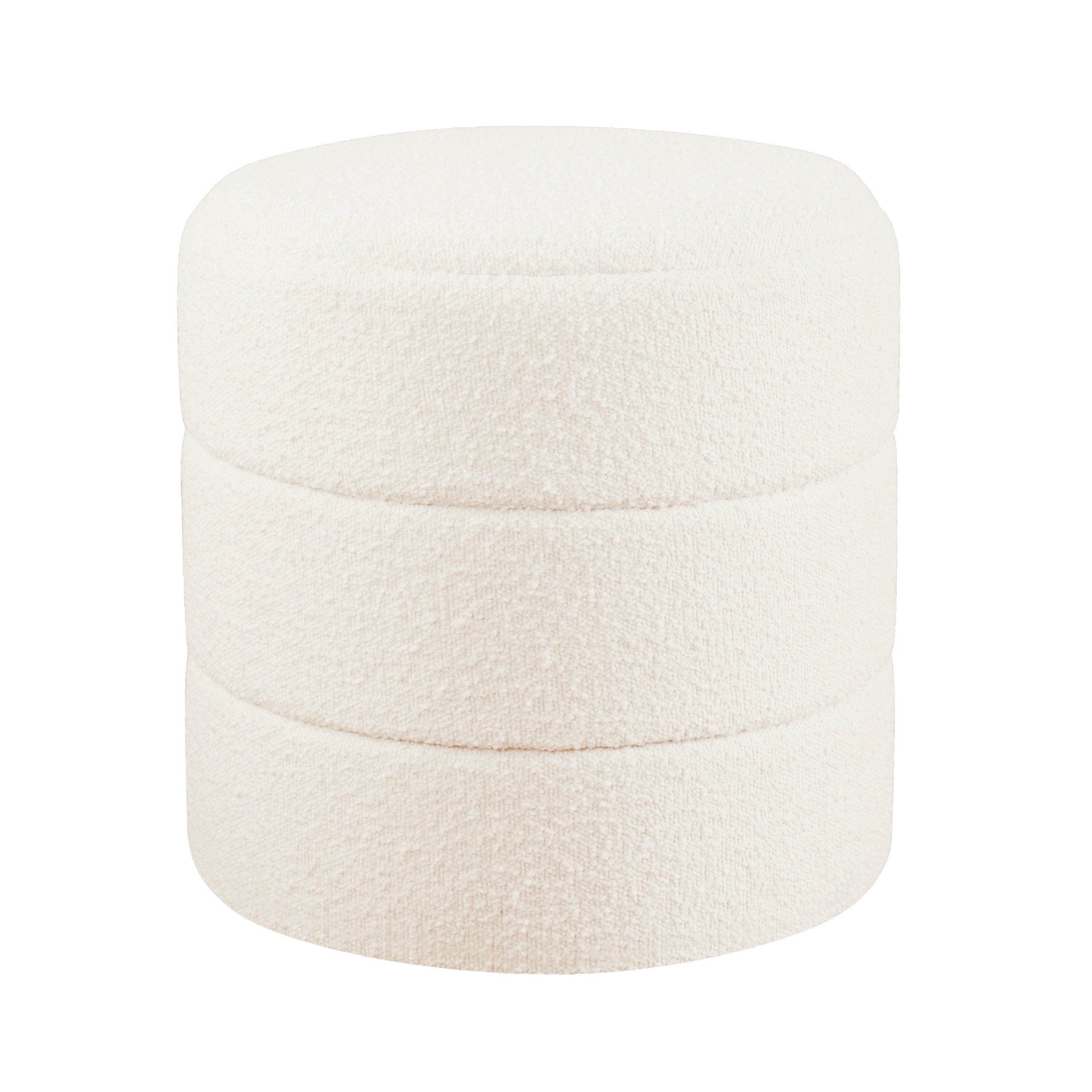 Sem Round Channel Stitch Accent Ottoman