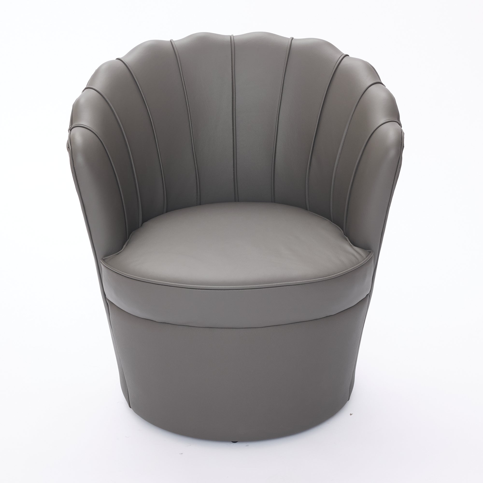 Genuine Top-Grain Leather Swivel Wing-Back Accent Chair