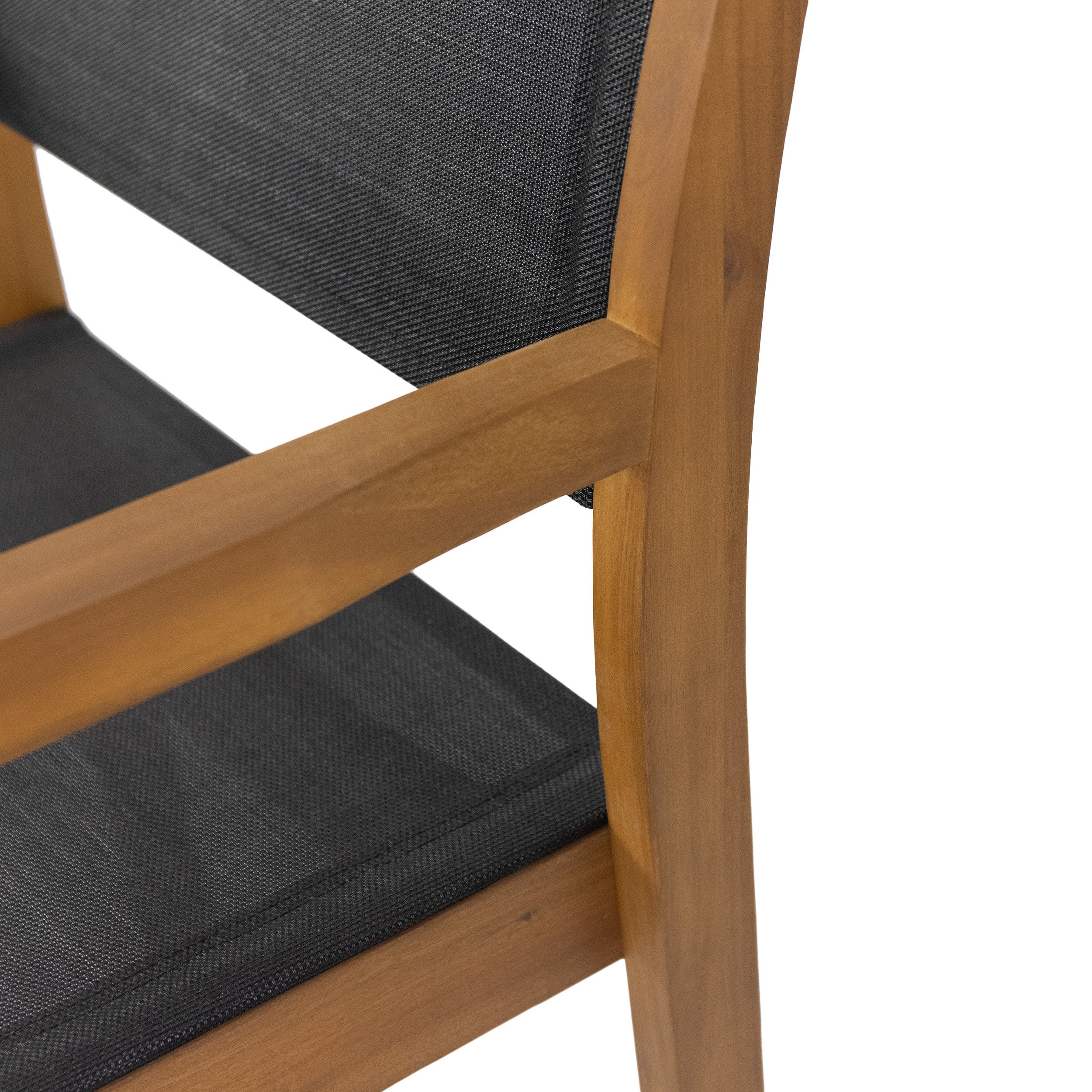 Santana Outdoor Acacia Wood Barstools With Outdoor Mesh, Set of 2