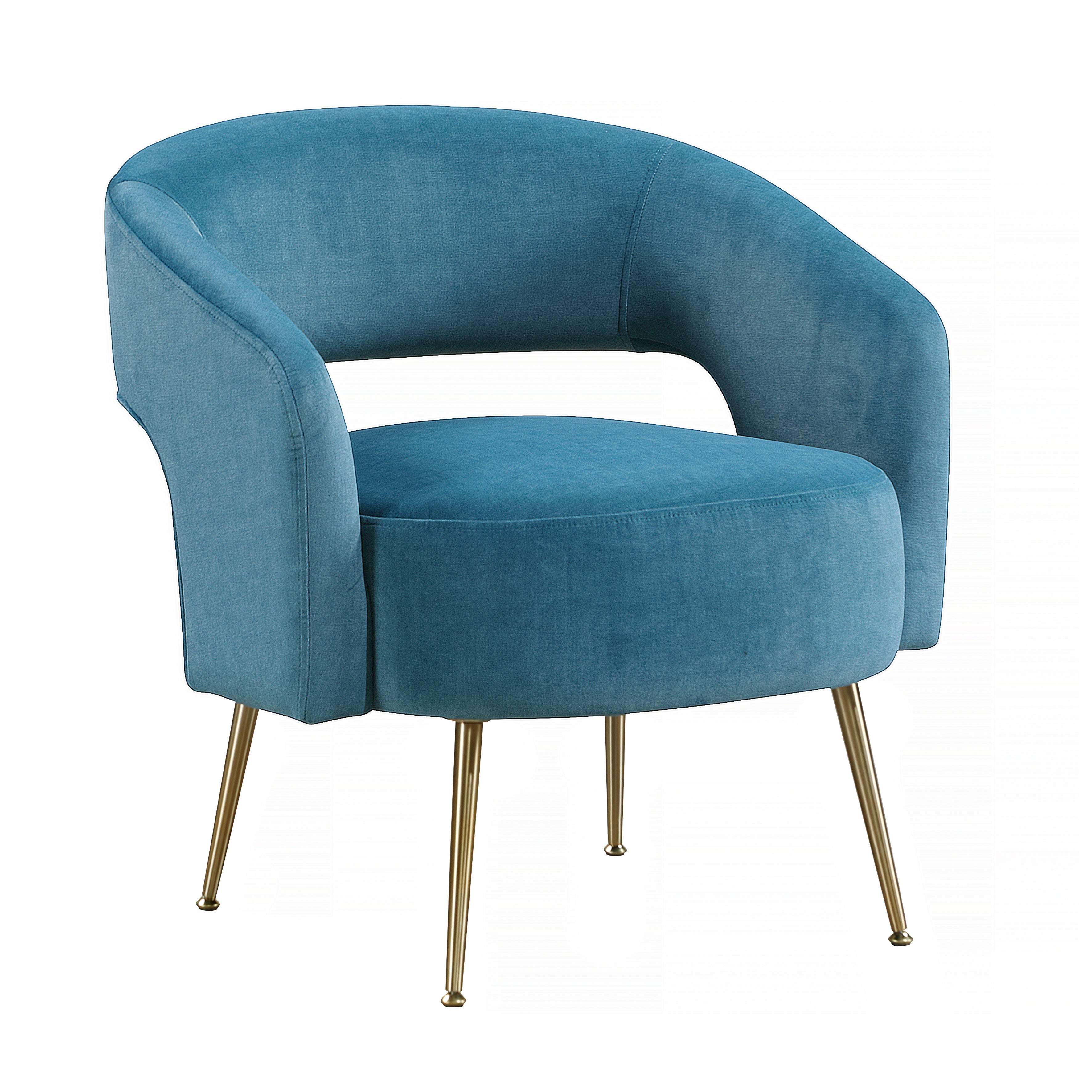 Modern Soft Velvet Accent Chair with Gold Legs