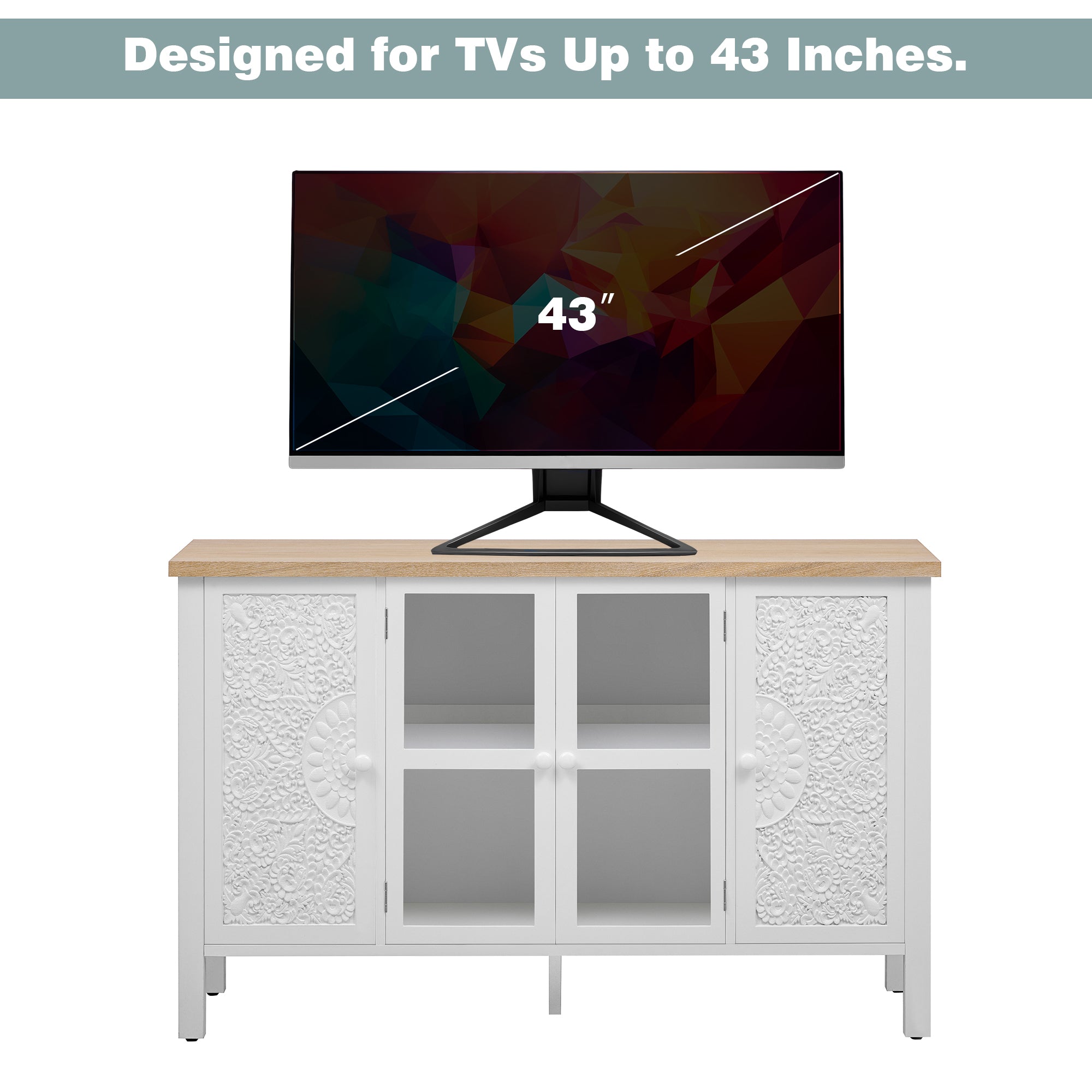 Carved Wood TV Stand