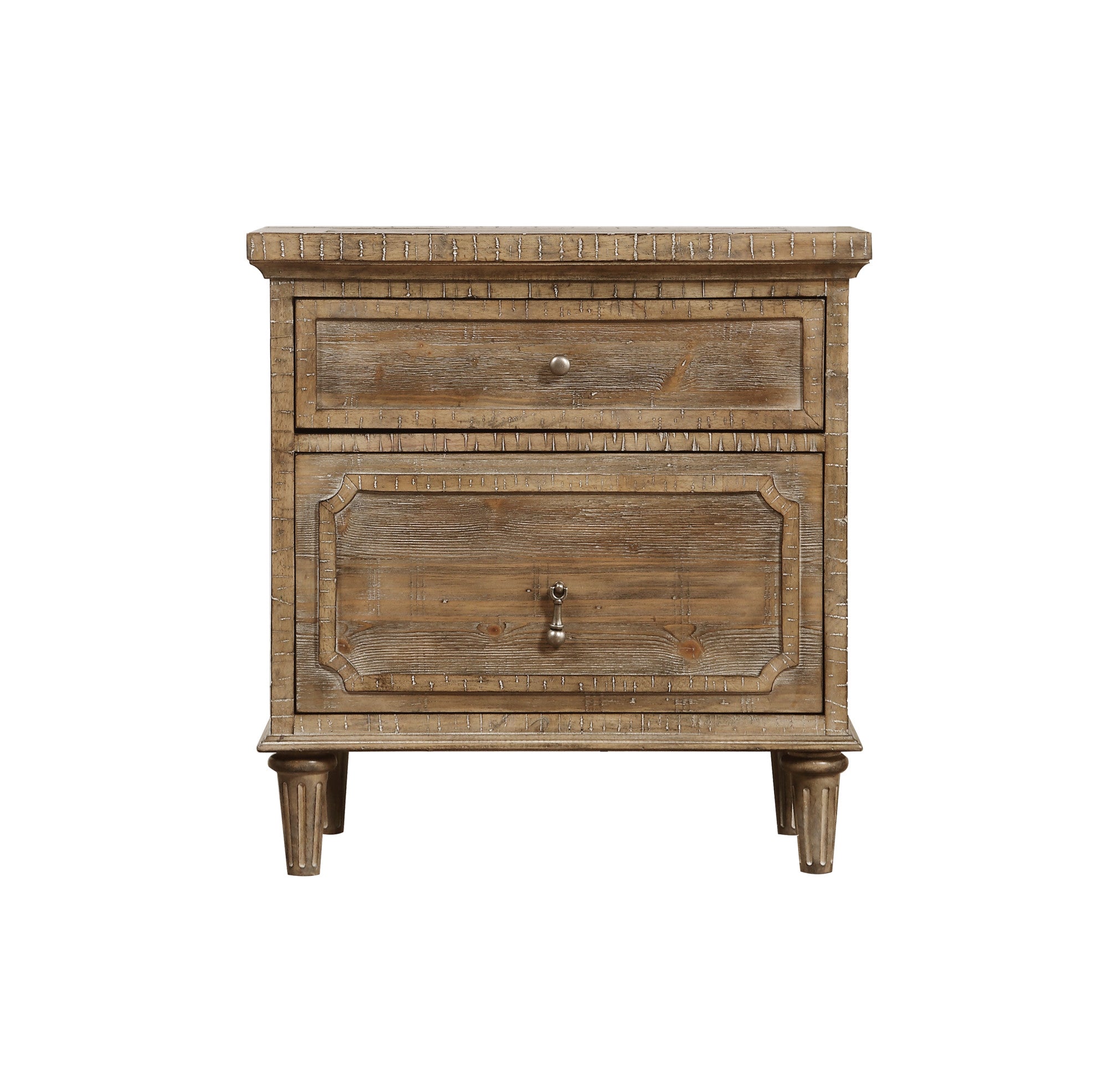 Changeme Solid Wood Nightstand with 2 Drawers