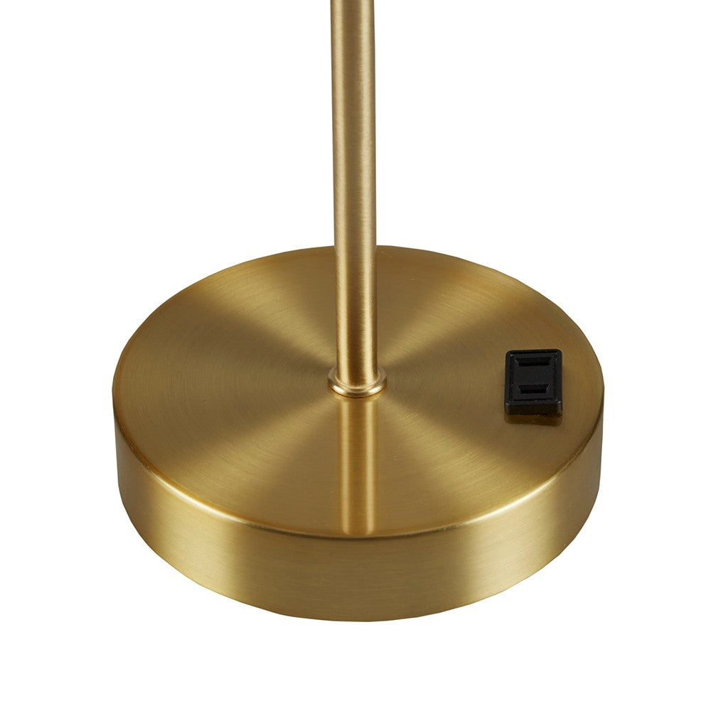 Table Lamp with Pleated Design and Metal Base
