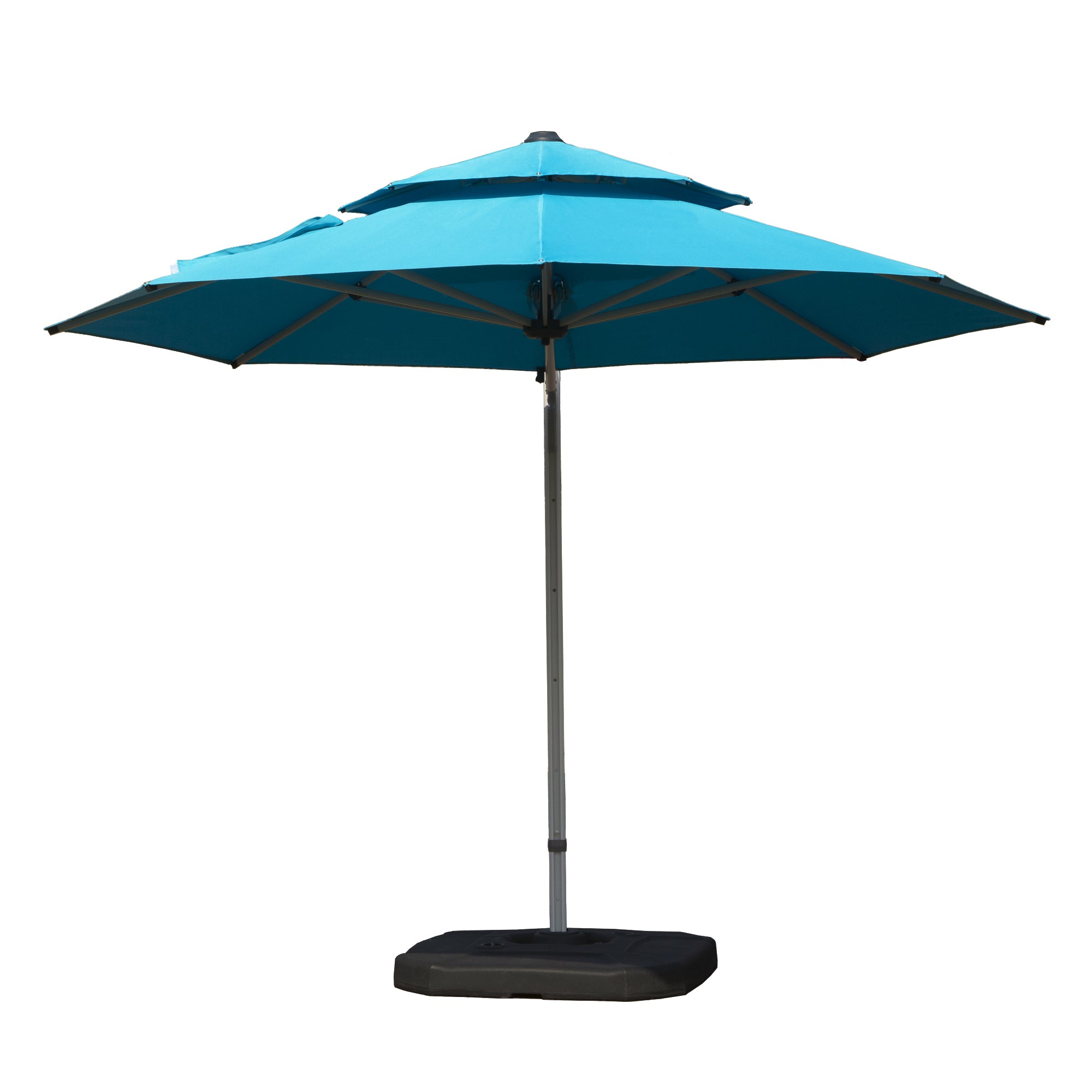 cantilever patio umbrella pier one Round Cantilever Umbrella with Center Pole, Base Not Included Gray