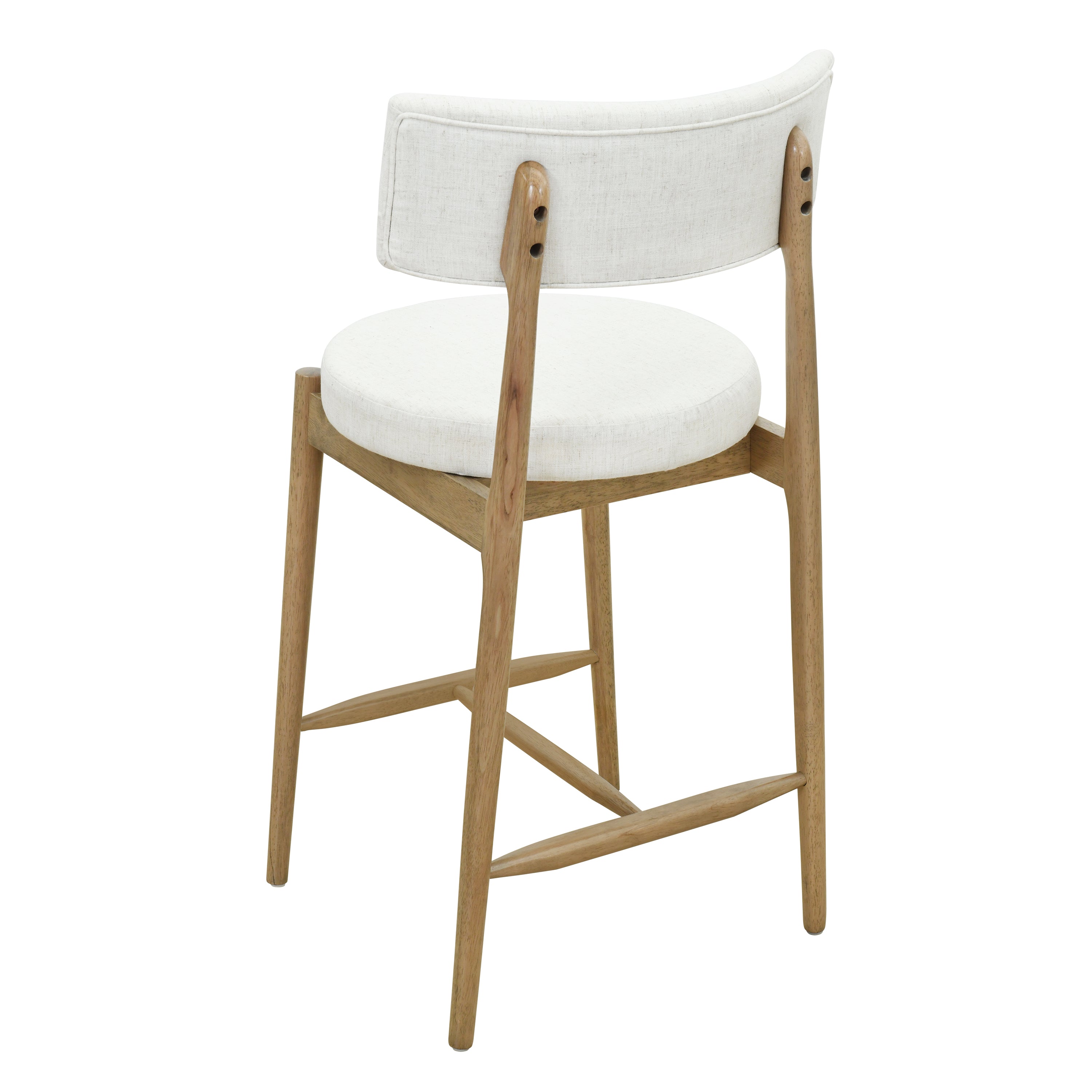 Harveston Mid Century Modern Boucle Upholstered Counter Stools, Set of 2