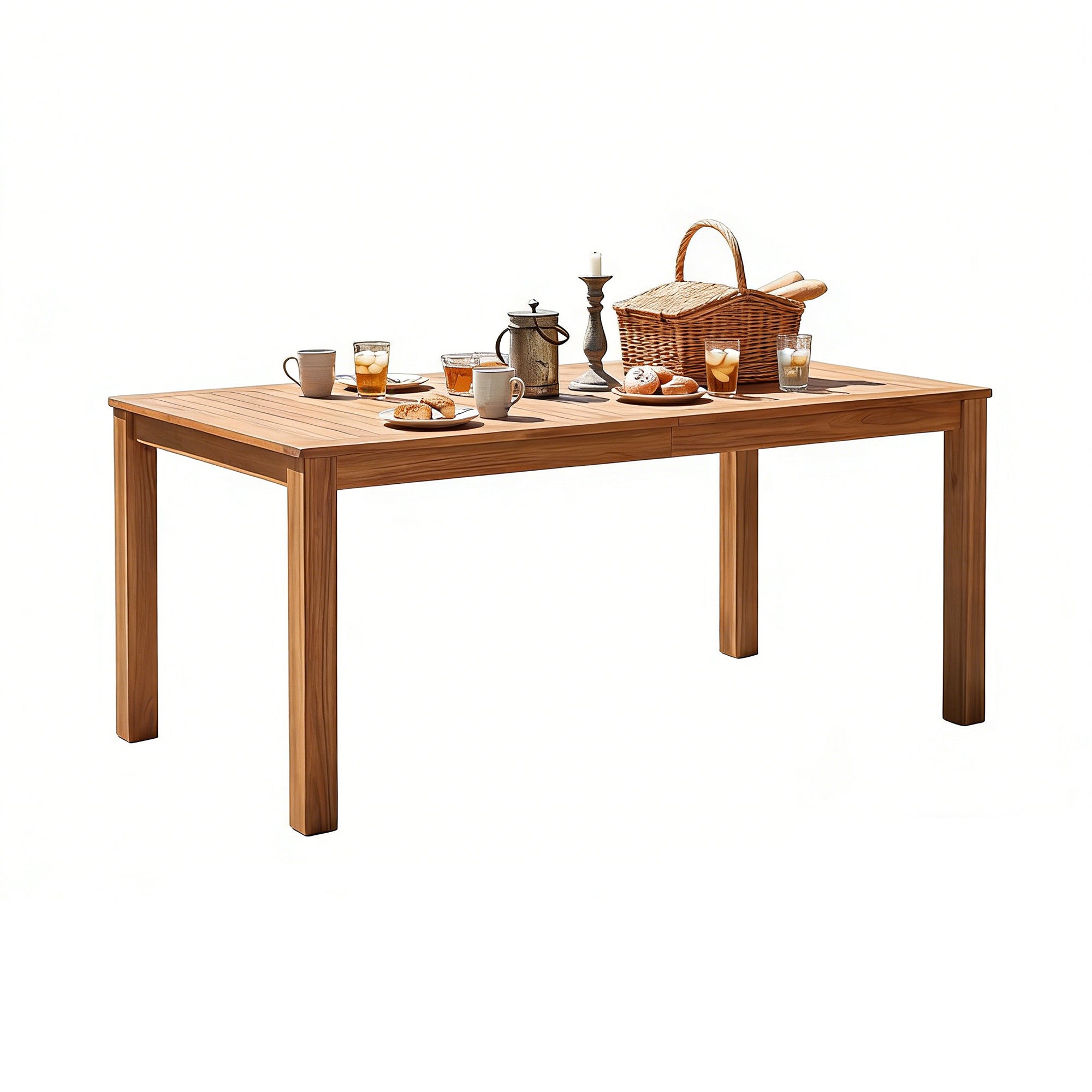 TOPMAX Patio Wooden Dining Table