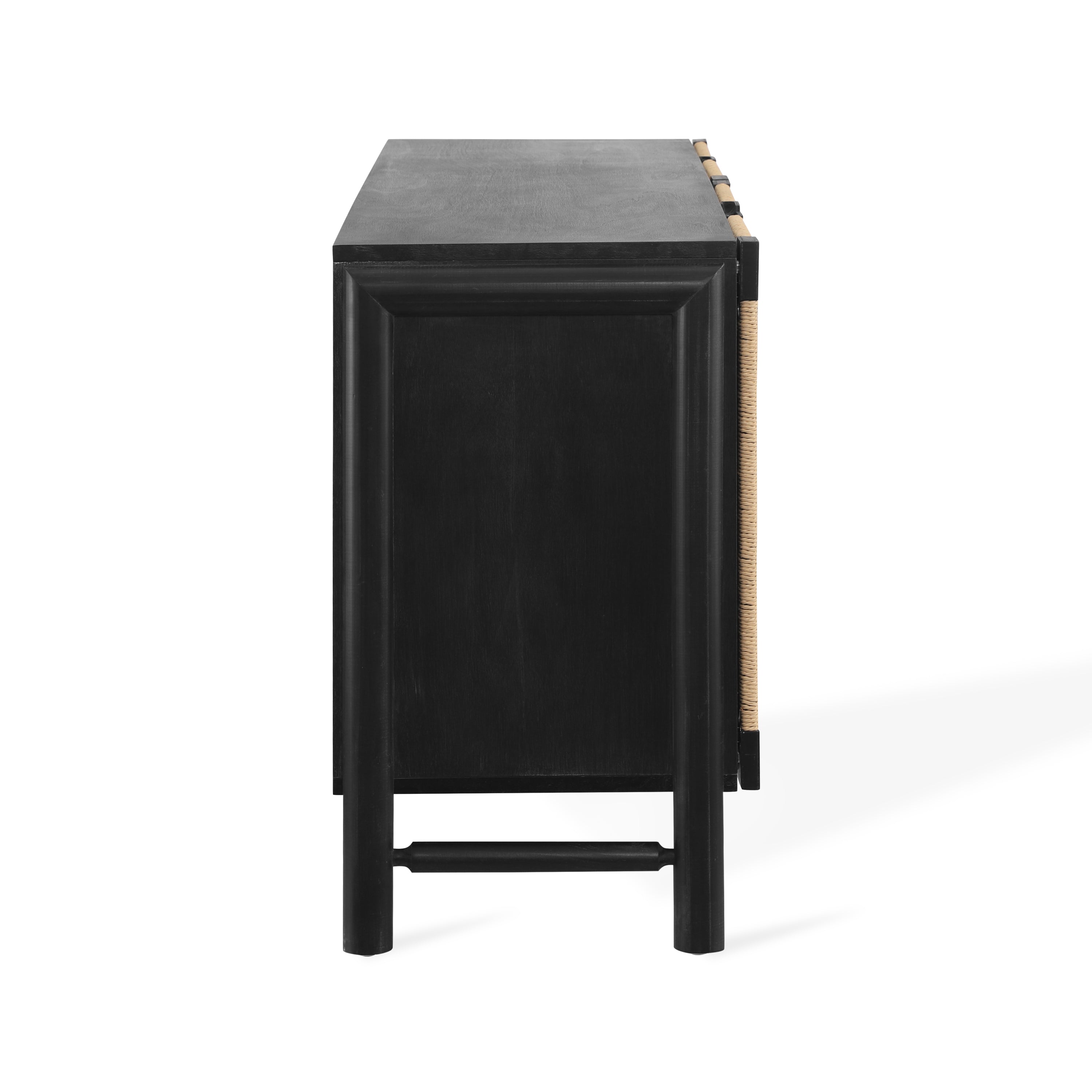 Natural Farmhouse Cabinet with Handwoven Paper Rope Doors