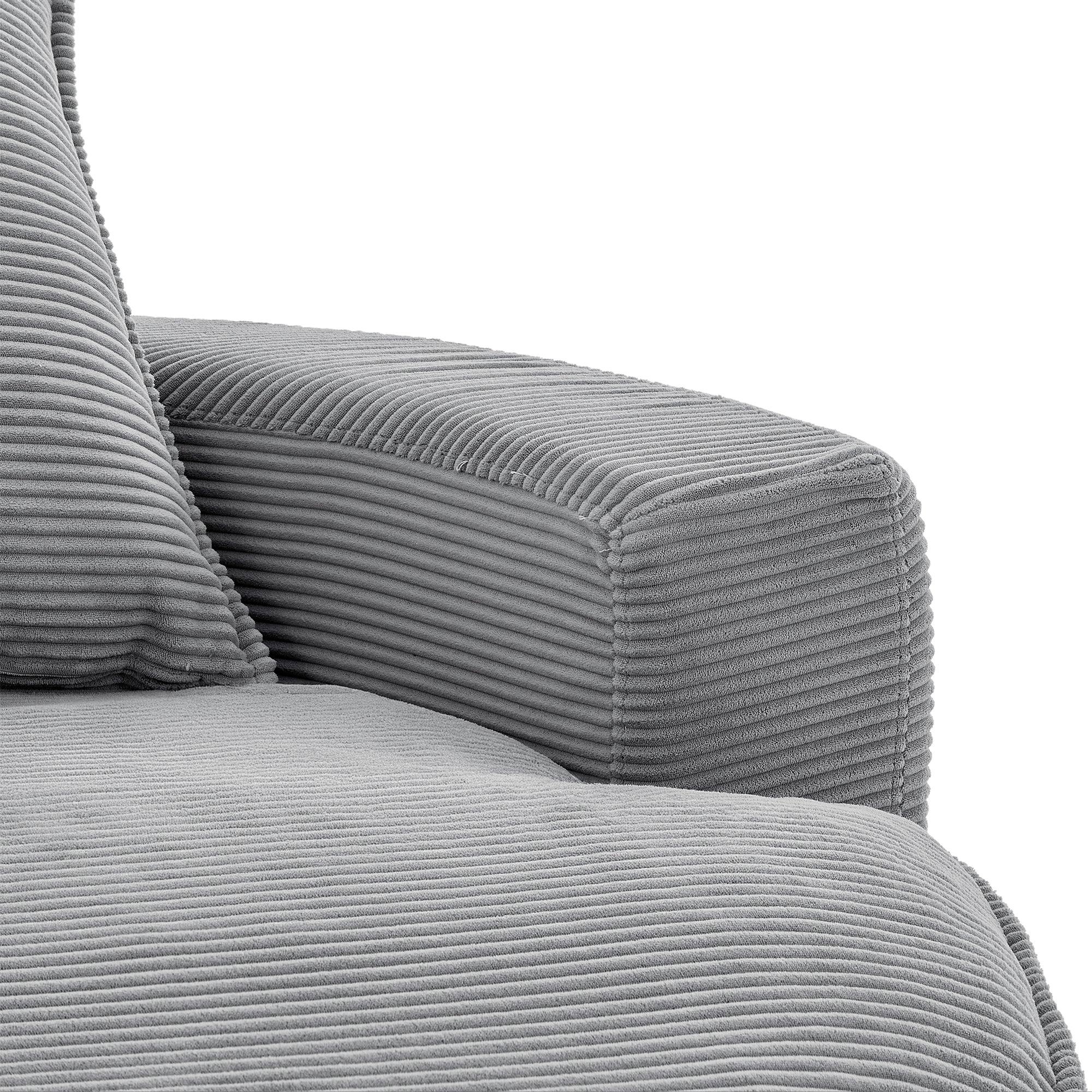 Corduroy 360° Swivel Accent Barrel Chair with 3 Removable Pillows