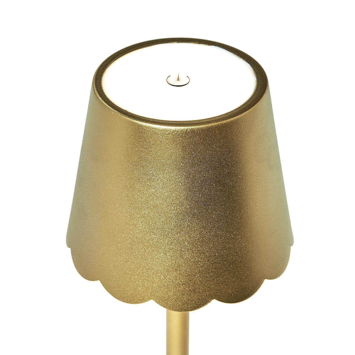 LED Portable Cordless Table Lamp with Scalloped Edge Shade in Gift Box