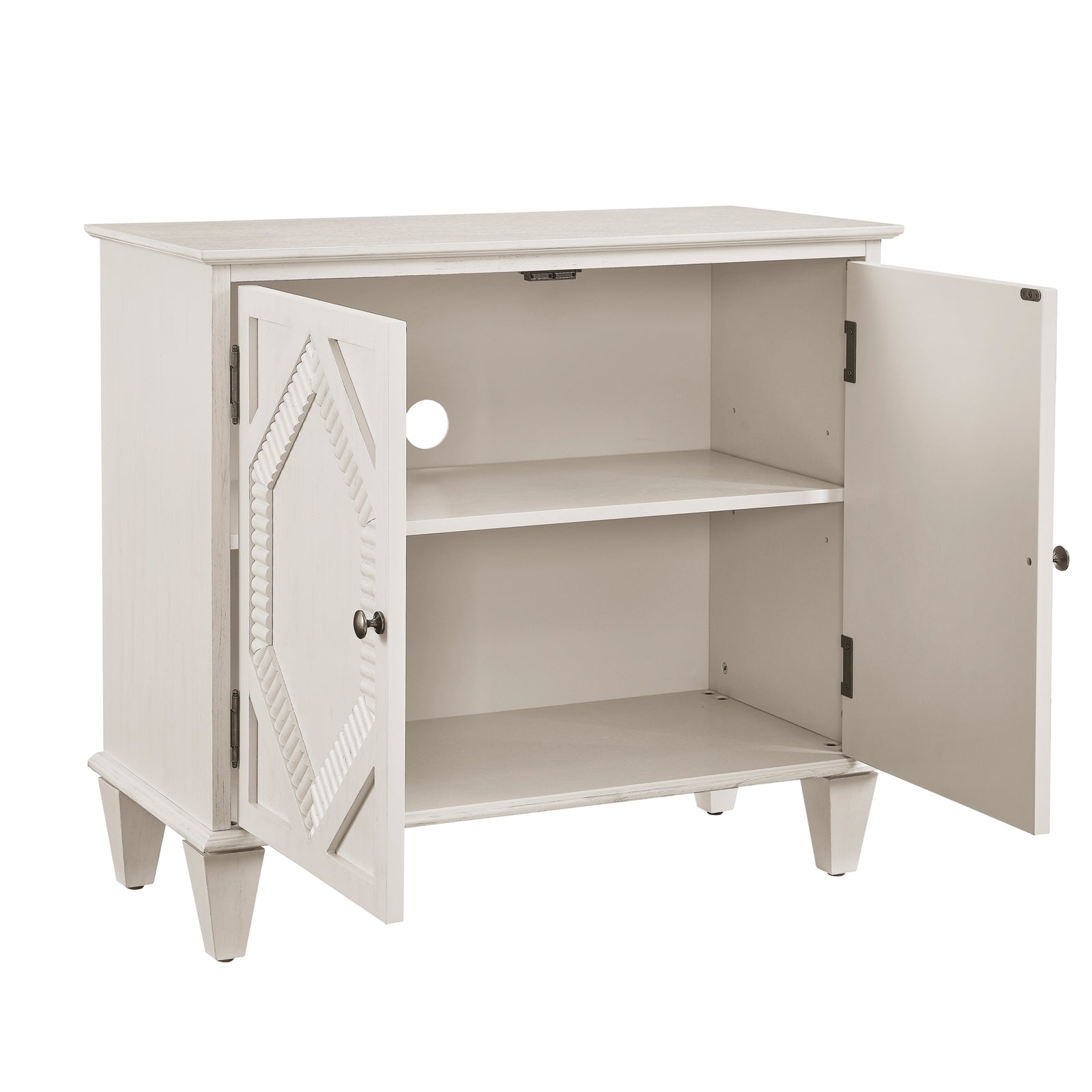 Mid Century Modern Geometric Accent Cabinet with Storage - 65.2"