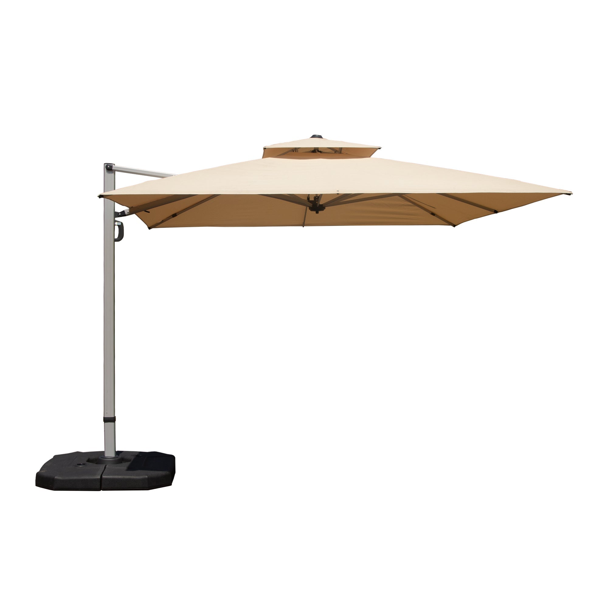 9' Aluminum Cantilever Tilt Patio Umbrella with Center Pole, Base Not Included