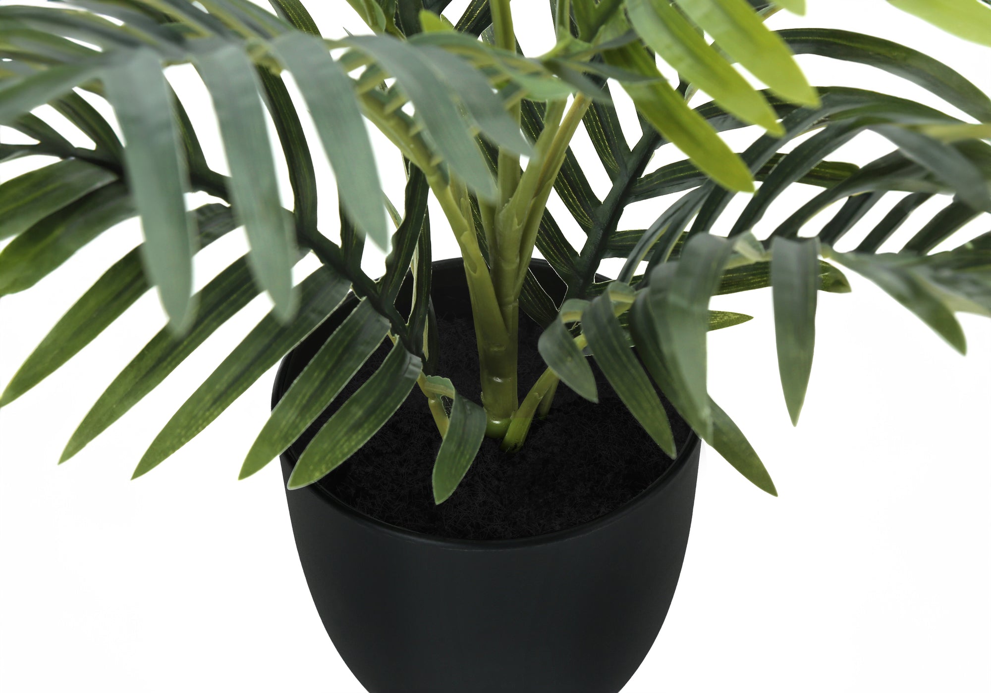 20" Tall Artificial Palm Plant with Black Pot
