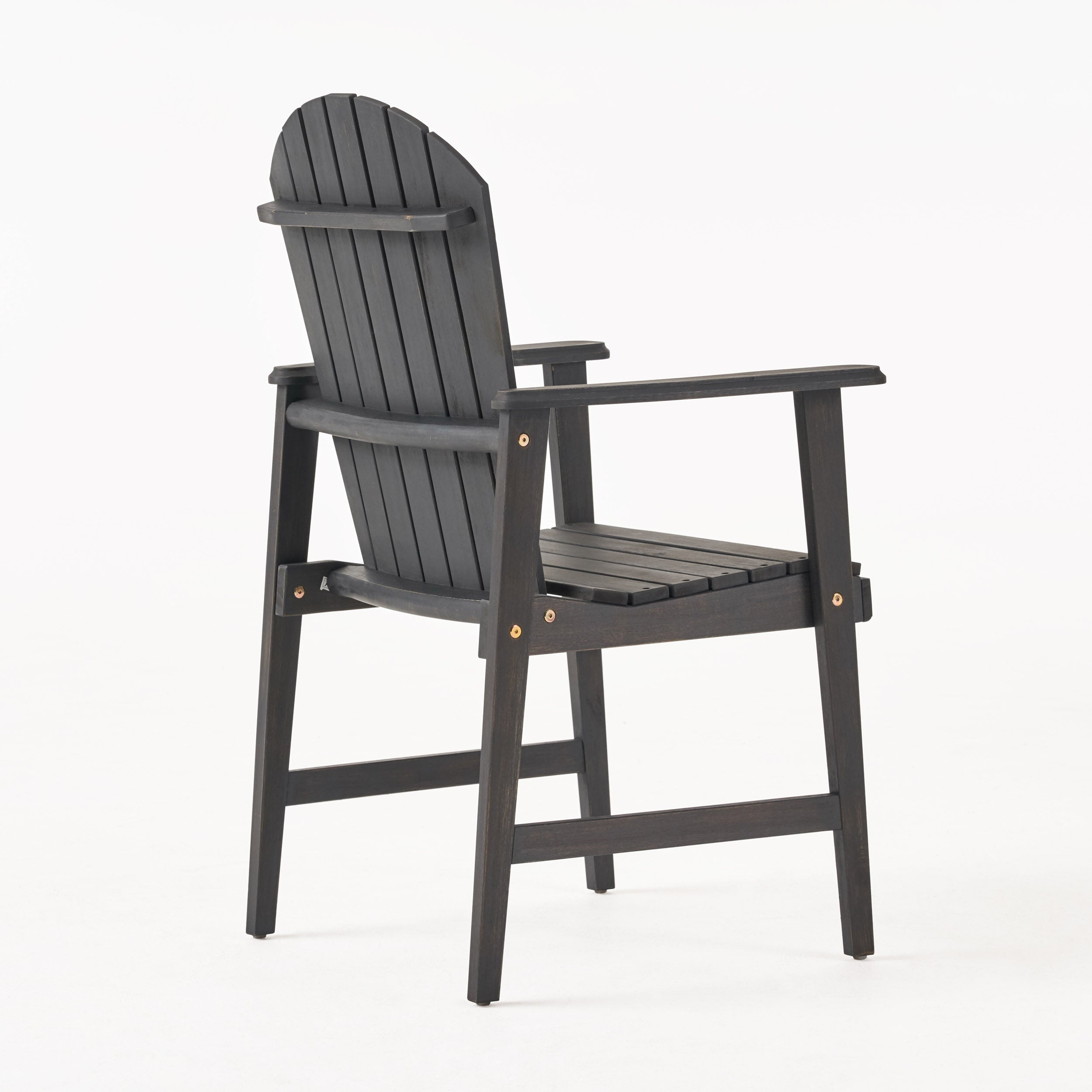 Outdoor Weather Resistant Acacia Wood Adirondack Dining Chairs, Set of 2