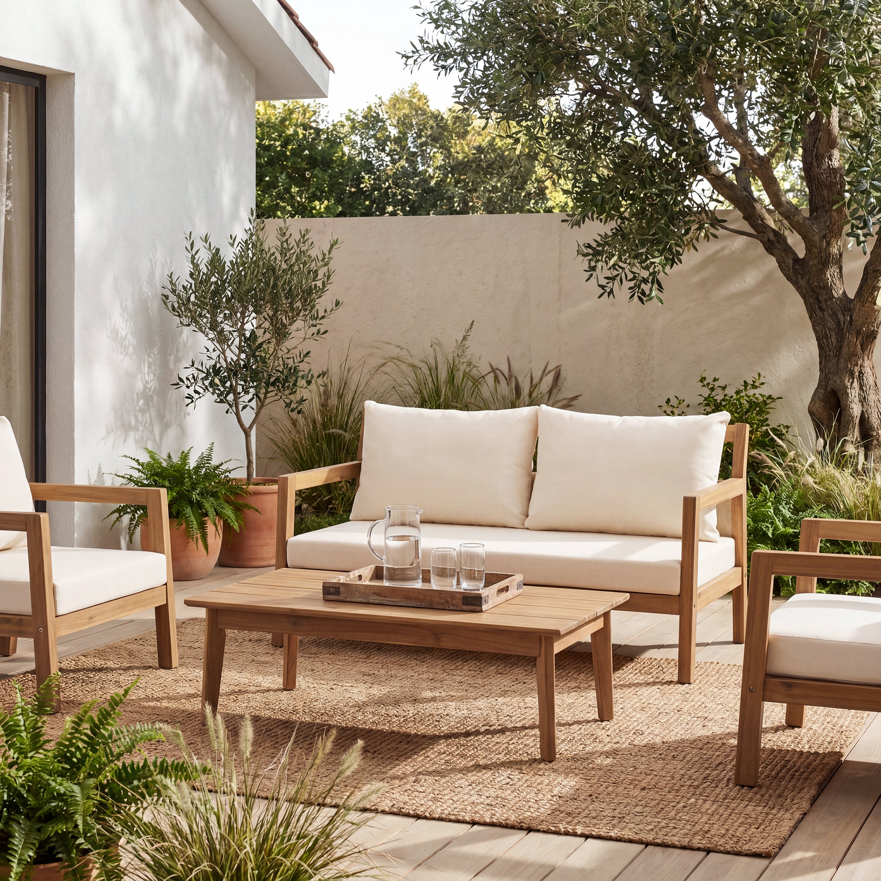 Pablo Outdoor Patio Loveseat and Coffee Table