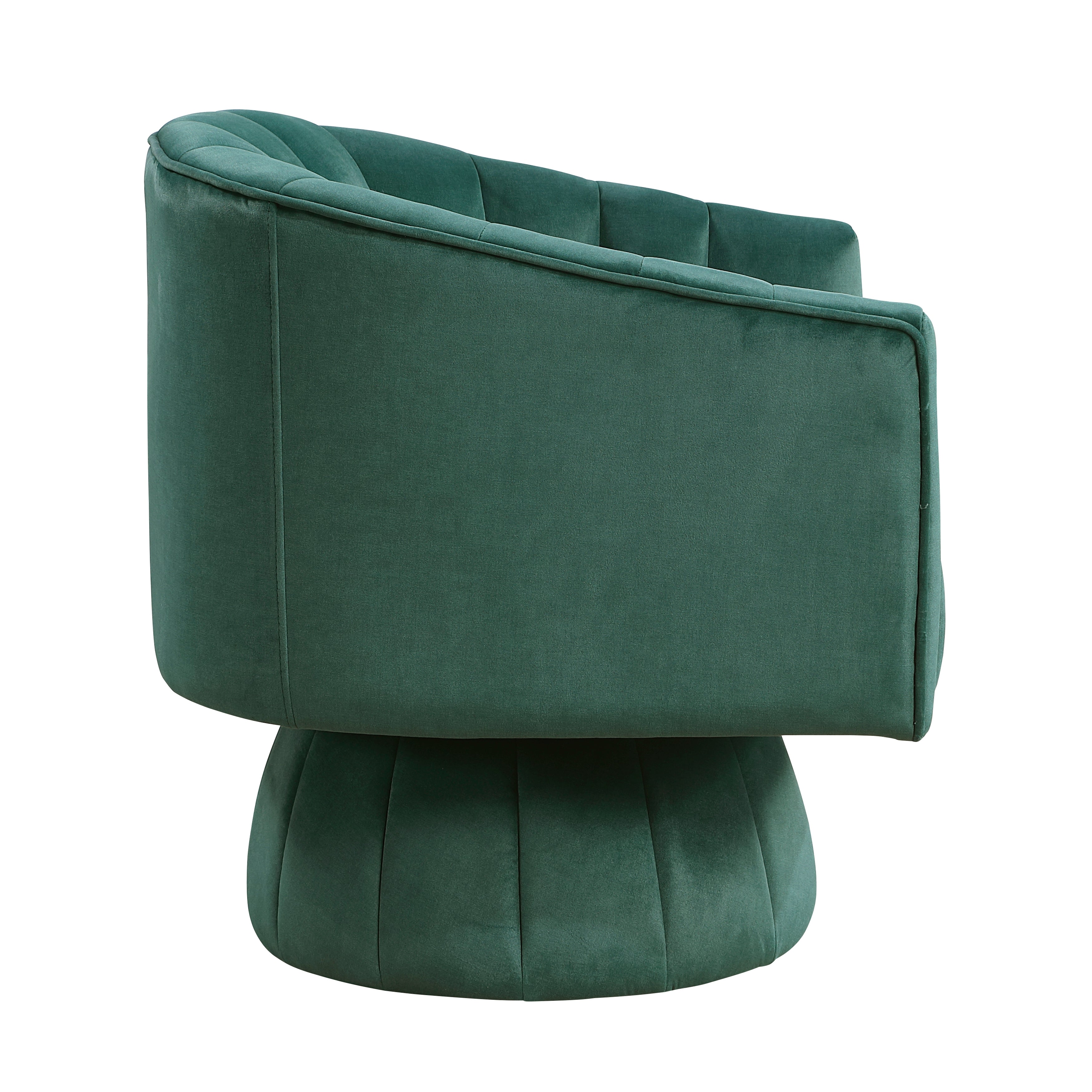 Modern Velvet Accent Swivel Chair, Barrel Back