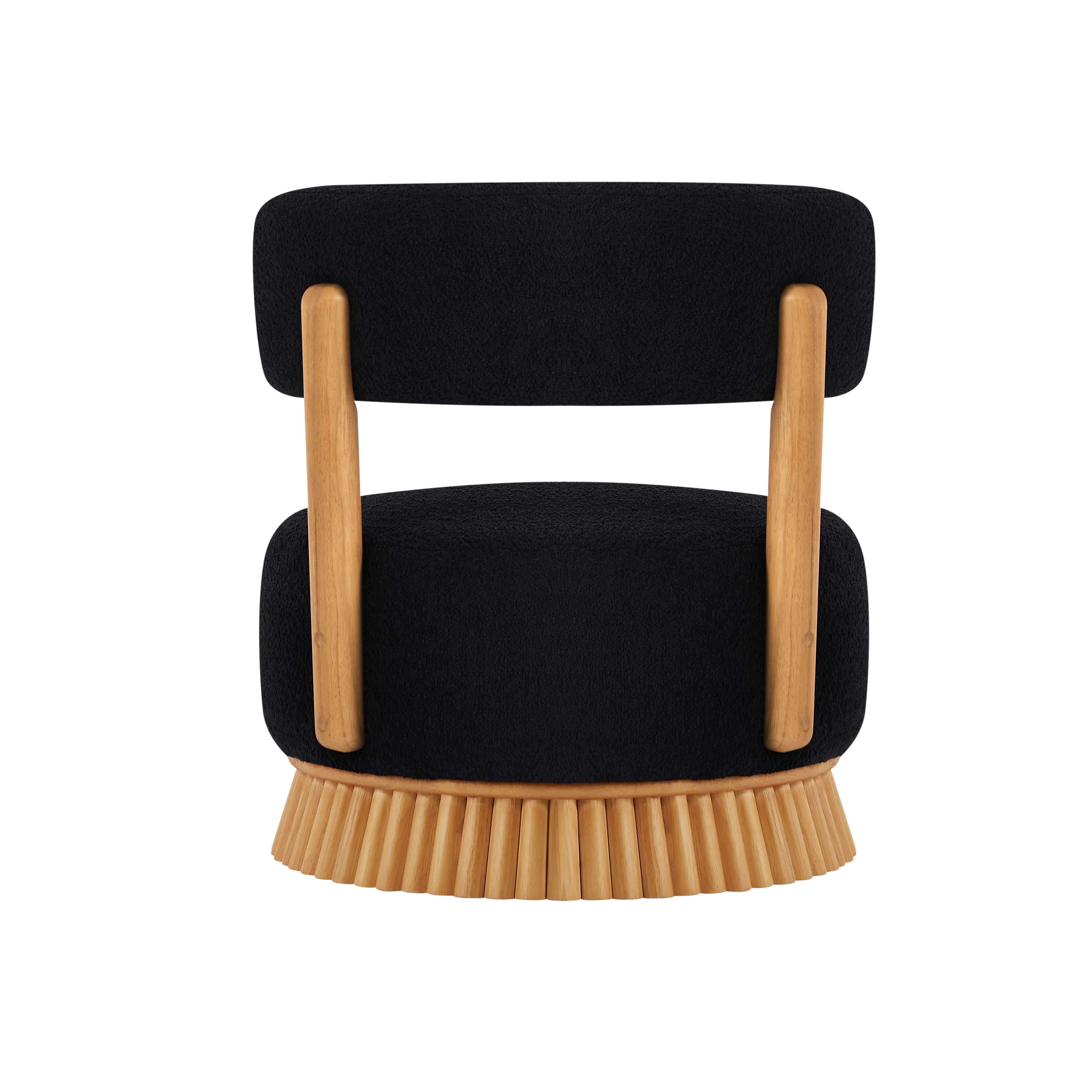 Modern Farmhouse Armless Accent Chair with Wooden Base