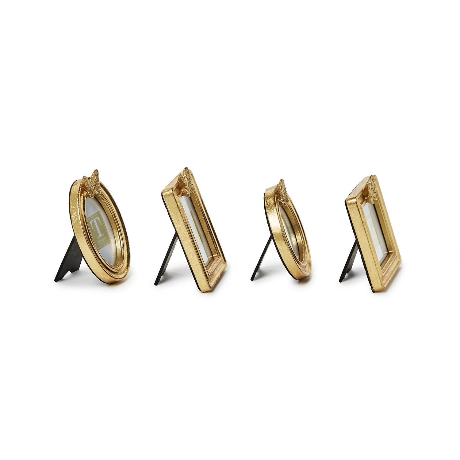 Golden Butterfly Gold Leaf Finish Photo Frames, Set of 4
