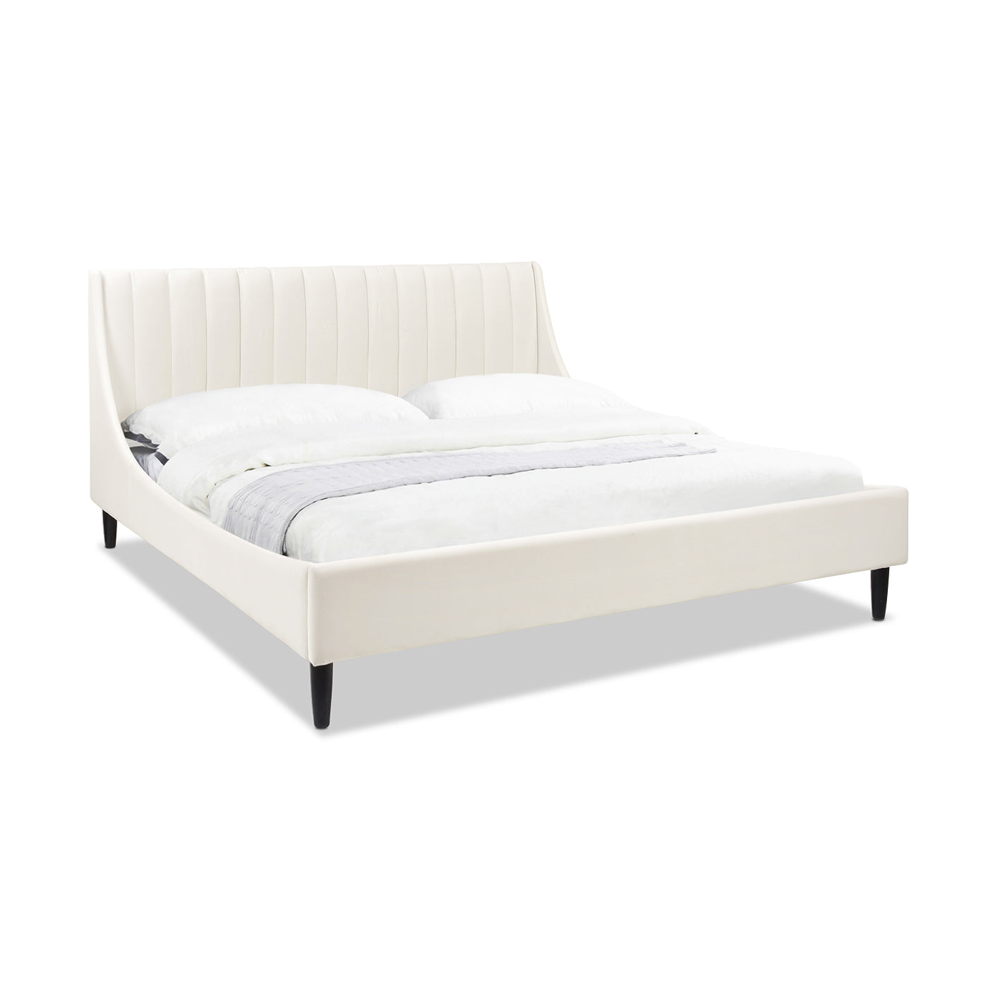 Asphodel Upholstered Platform Bed with Channel Tufted Headboard