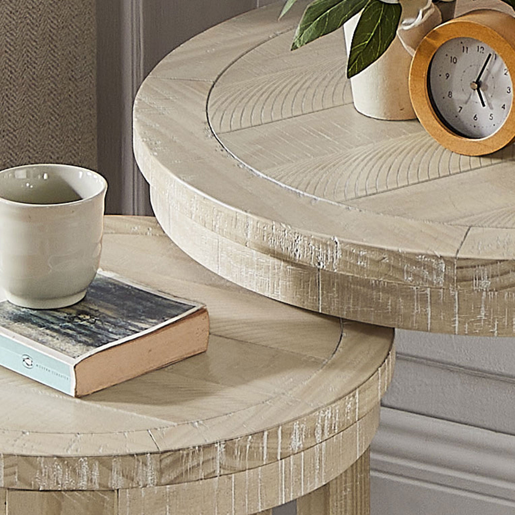Modern Farmhouse Set of 2 Nesting Accent Tables