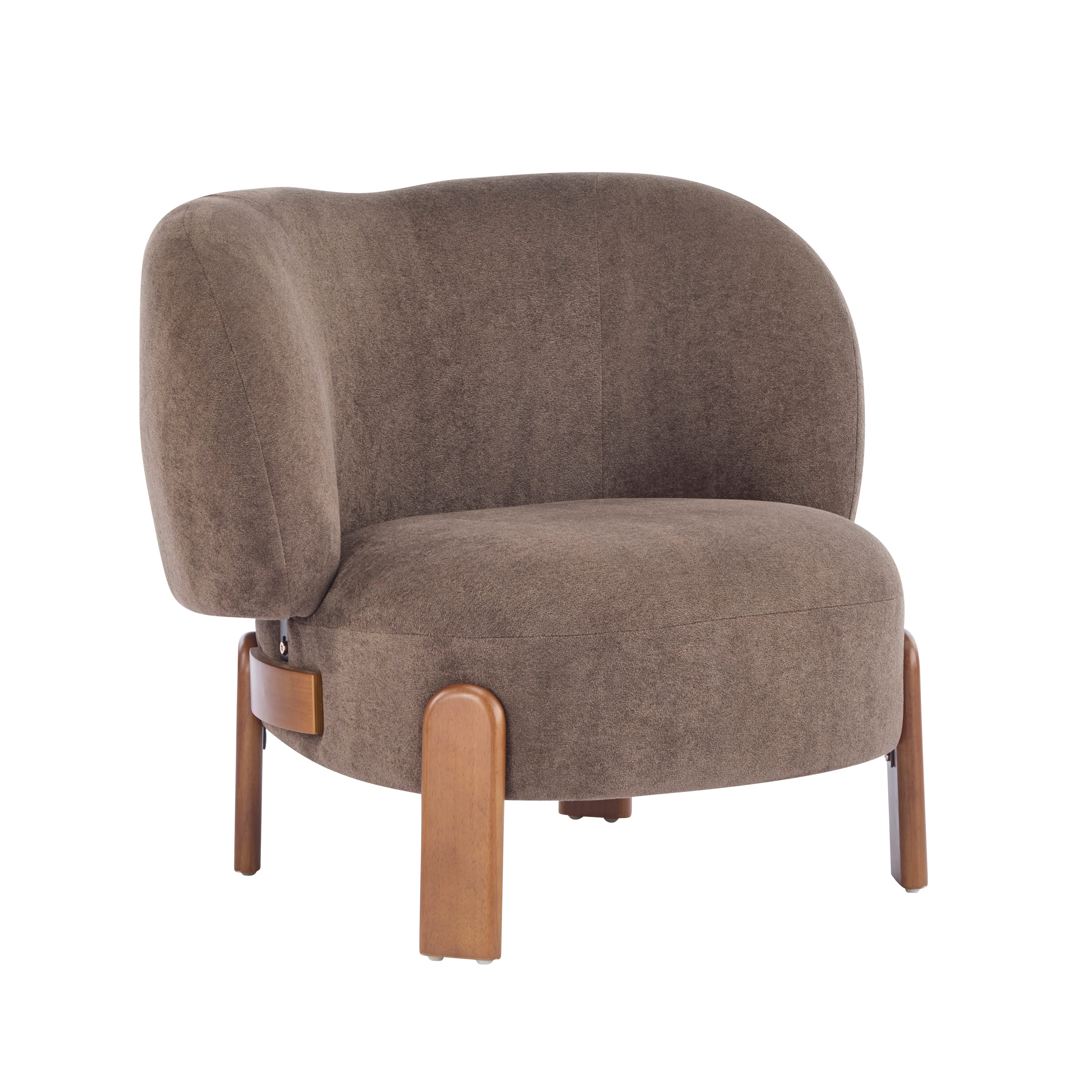Modern Cozy Wingback Accent Arm Chair with Wooden Feet
