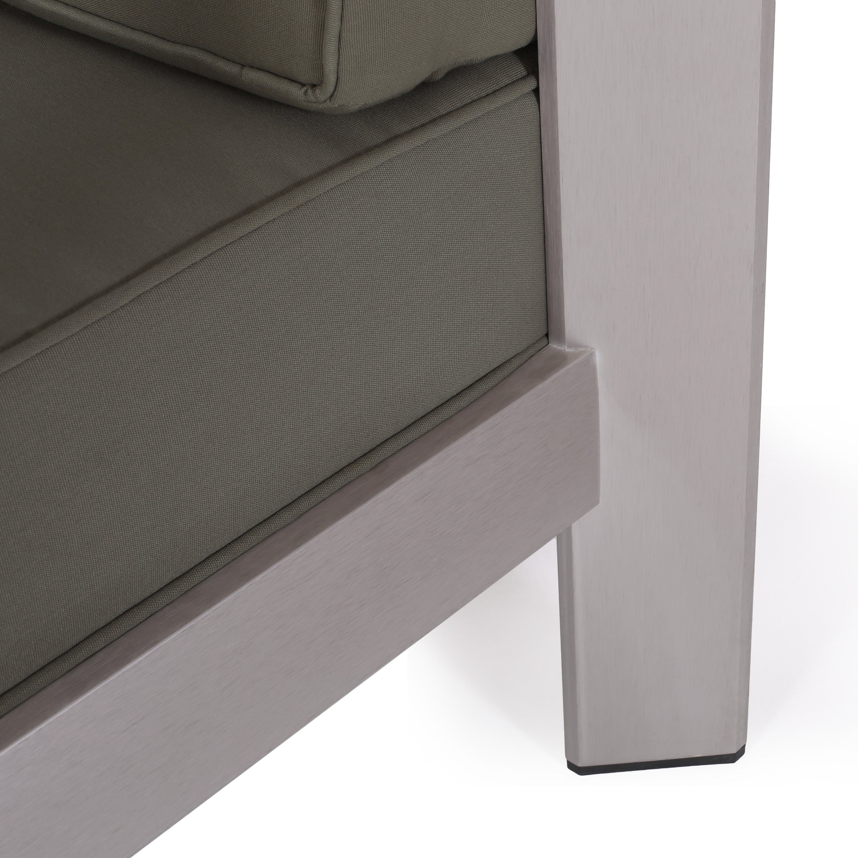 Rutile Outdoor Club Chair with Aluminum Frame and Open Back
