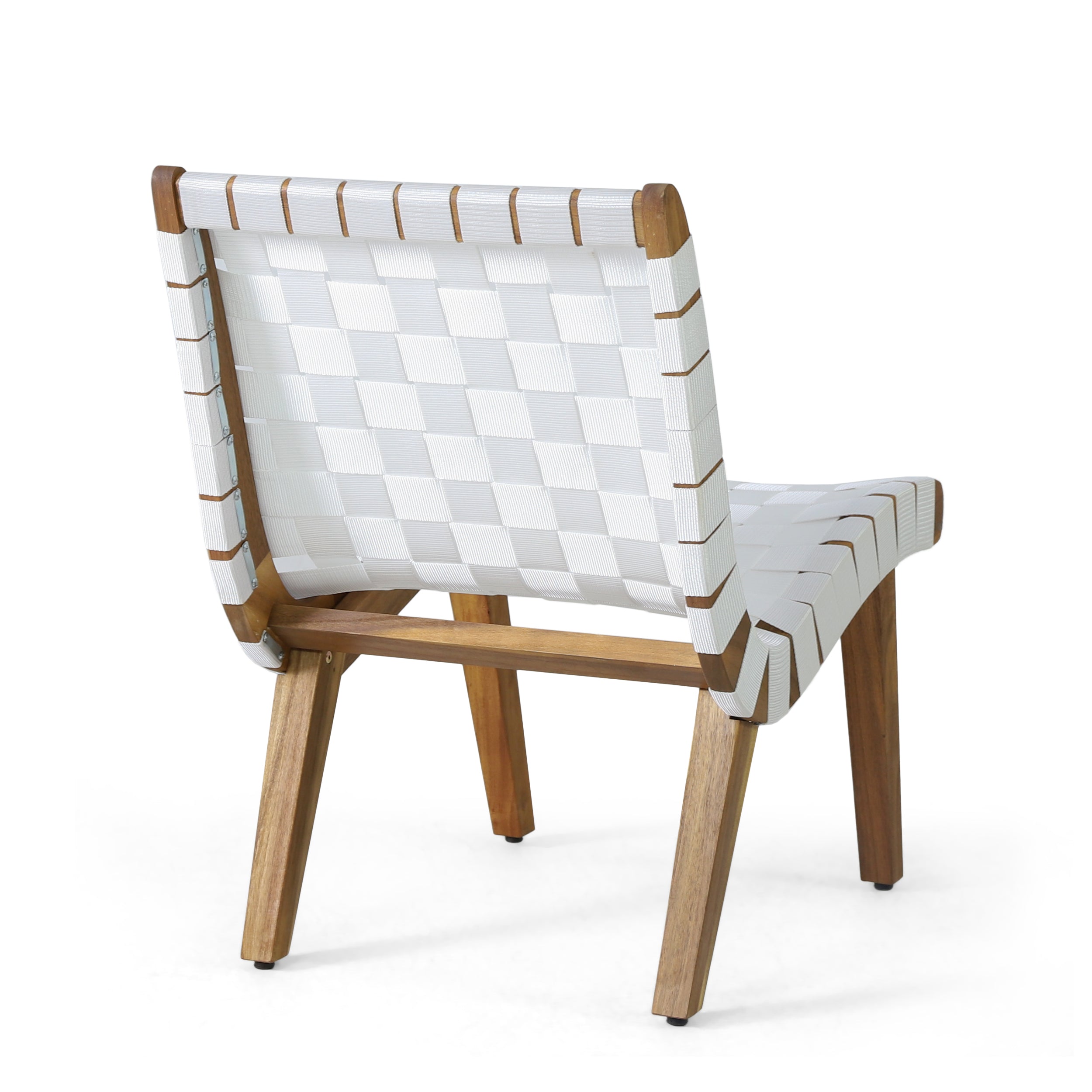 Rhythmus 3-Piece Outdoor Chat Set with 2 Curved Chairs Design and Slatted Table Top