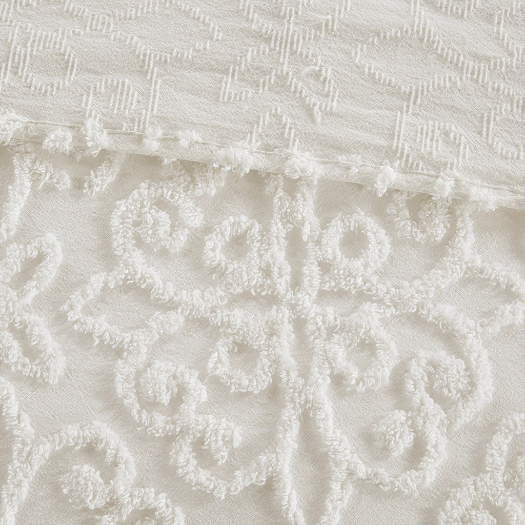3 Piece Tufted Cotton Chenille Bedspread Set