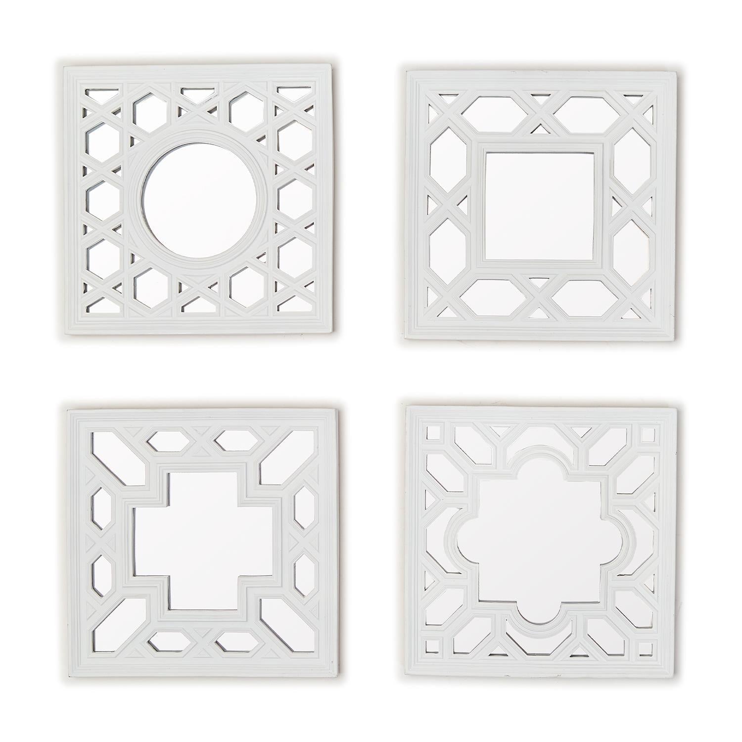 Geometric Design Mirrors, Set of 4