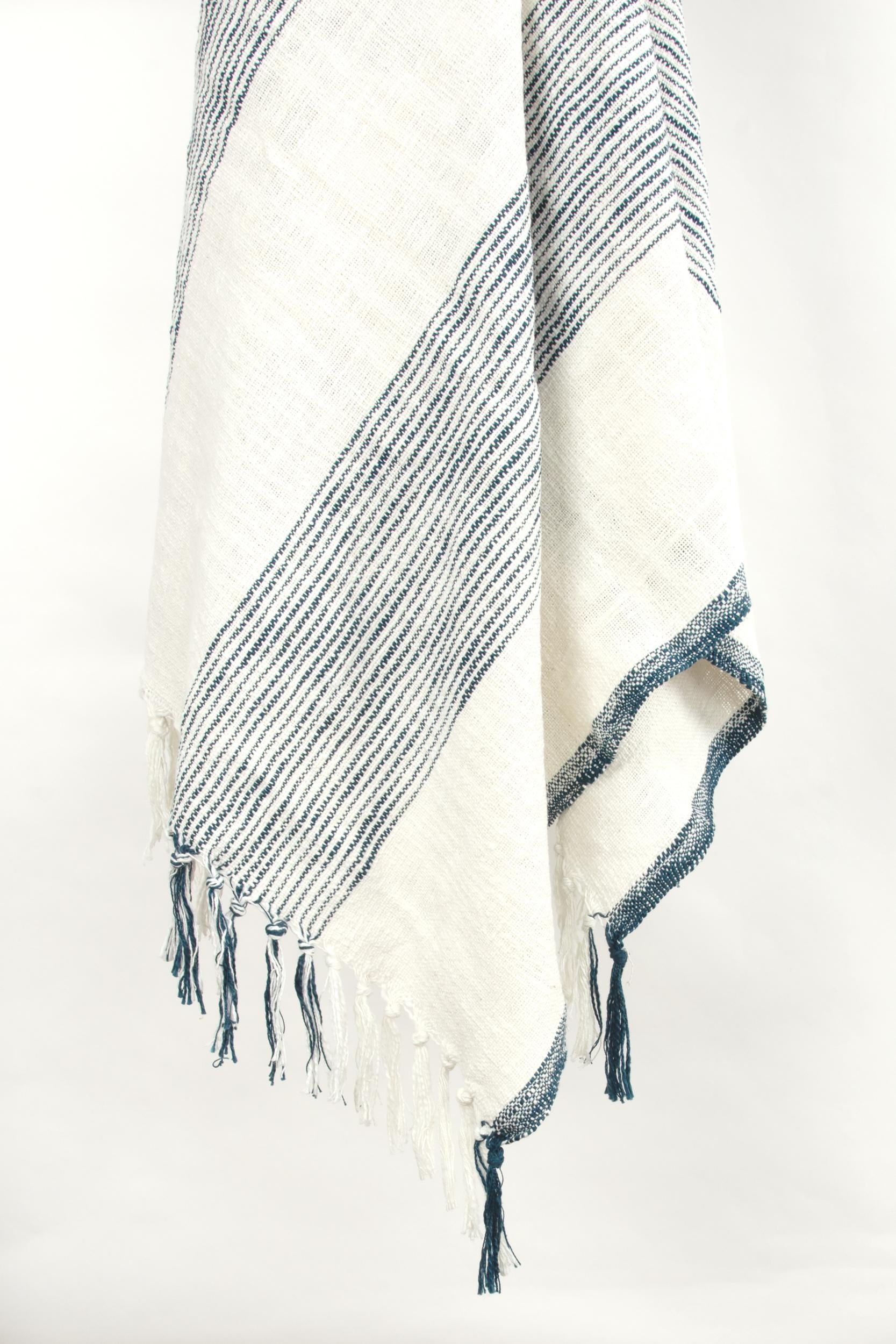 Stripe 100% Woven Textured Cotton Throw