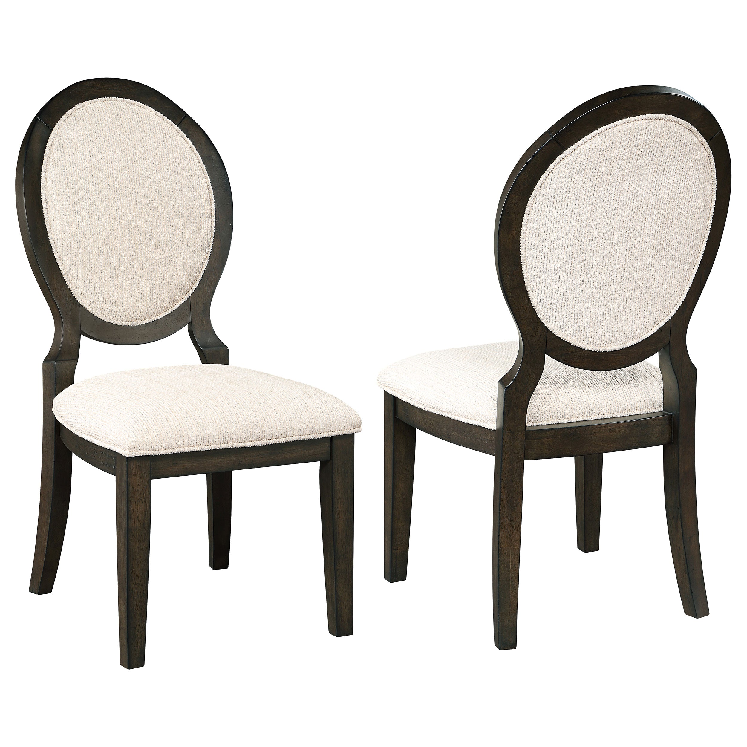 Transitional Oval Dining Chairs, Set of 2