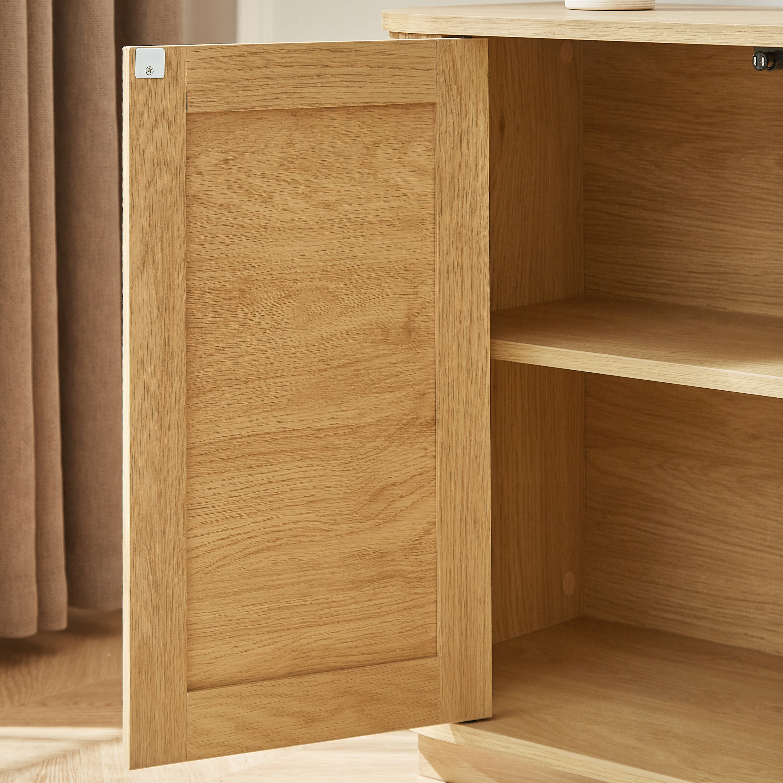 Rattan Cane Door Sideboard Storage Cabinet