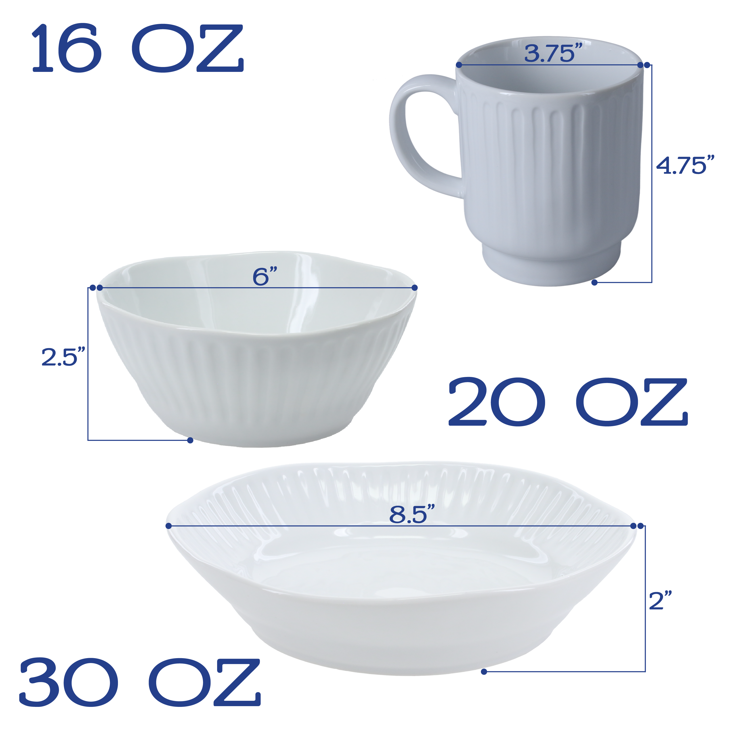 20-Piece Dinnerware Set with Mugs