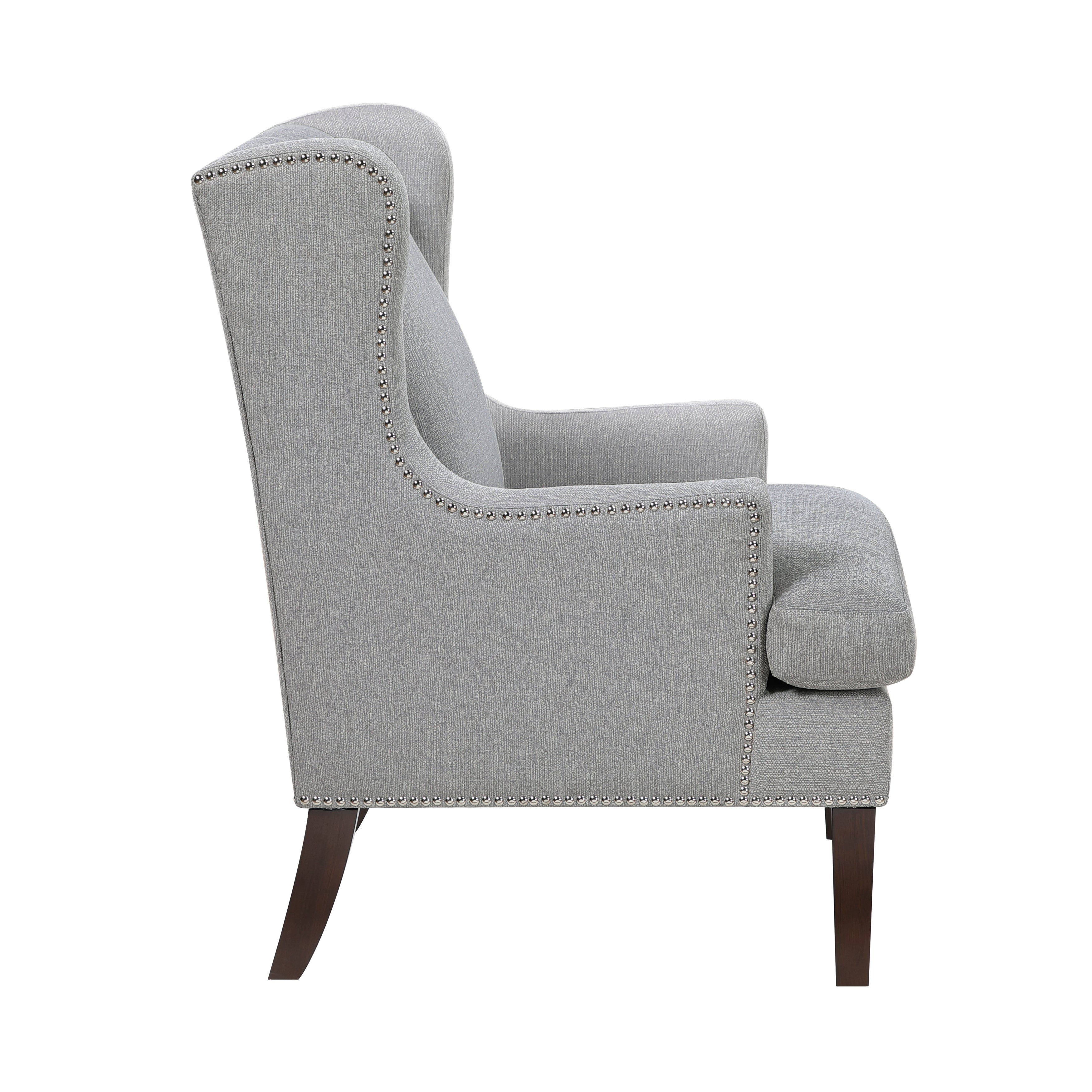 Nailhead Modern Wingback Accent Chair