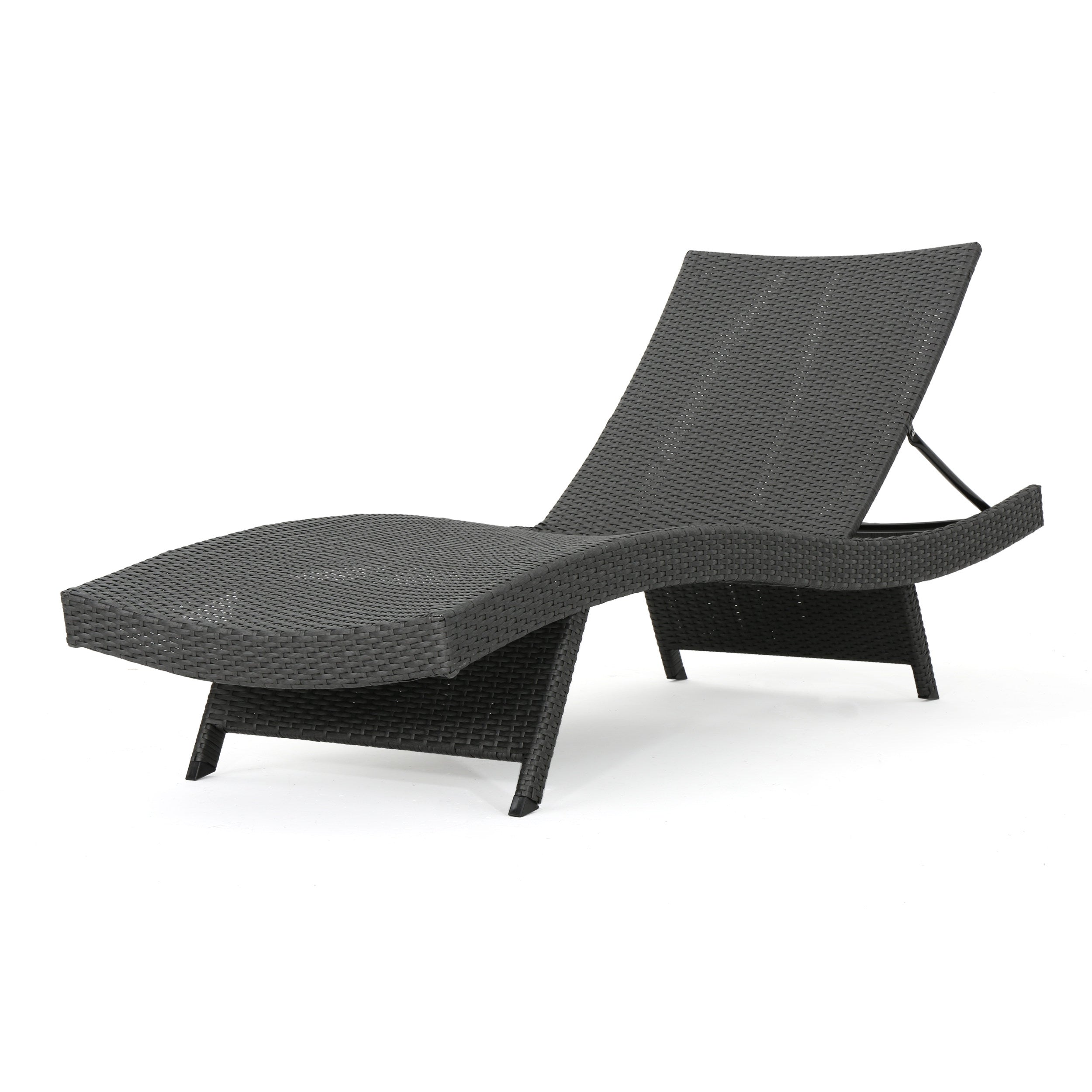 Salem Faux Wicker Chaise Lounge, Gray