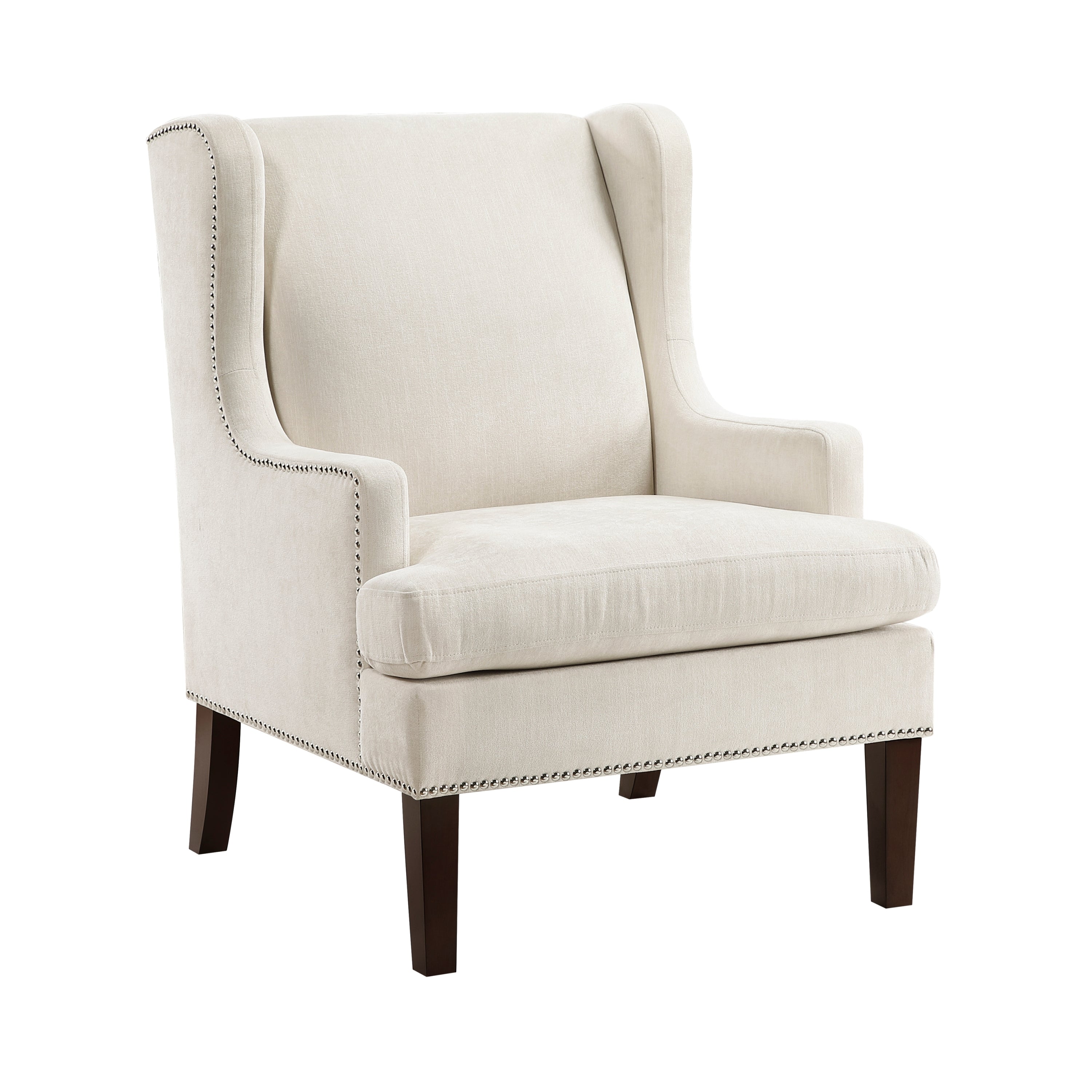 Nailhead Modern Wingback Accent Chair